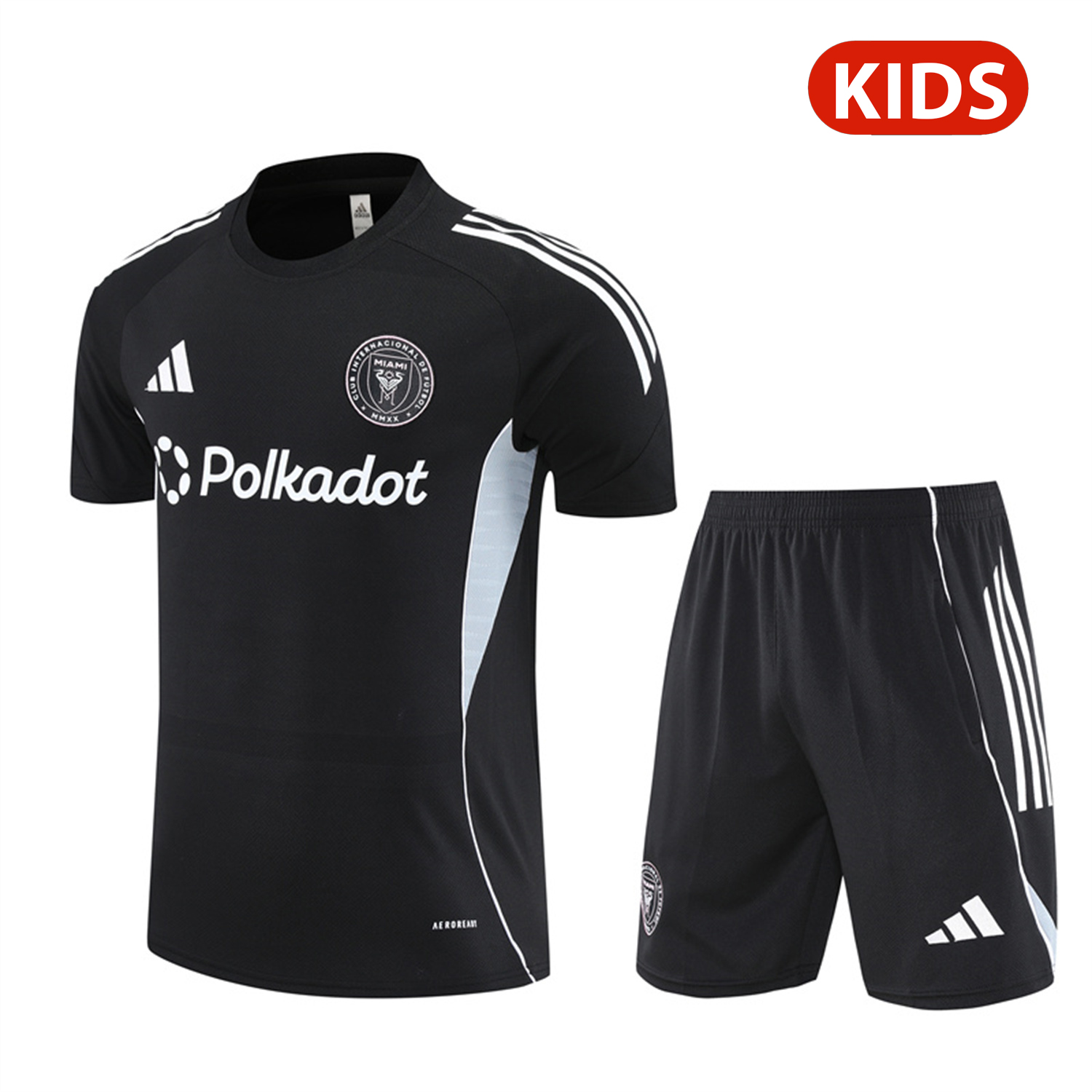 TKH-turbokithub-INT M.A.M 25-26 Kids Short-Sleeve Training Set - Black Top and Shorts