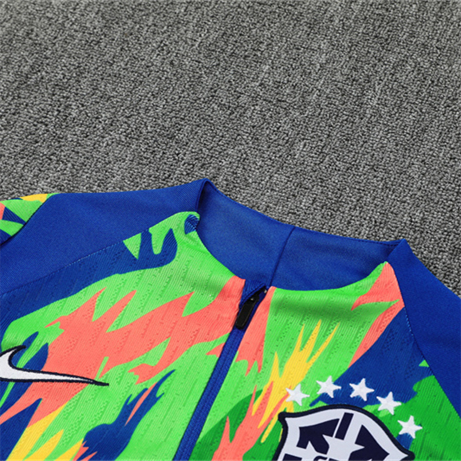 TKH-turbokithub-Brazil 25-26 Long Sleeve Training Set - Colorful Camouflage Top & Royal Blue Pants
