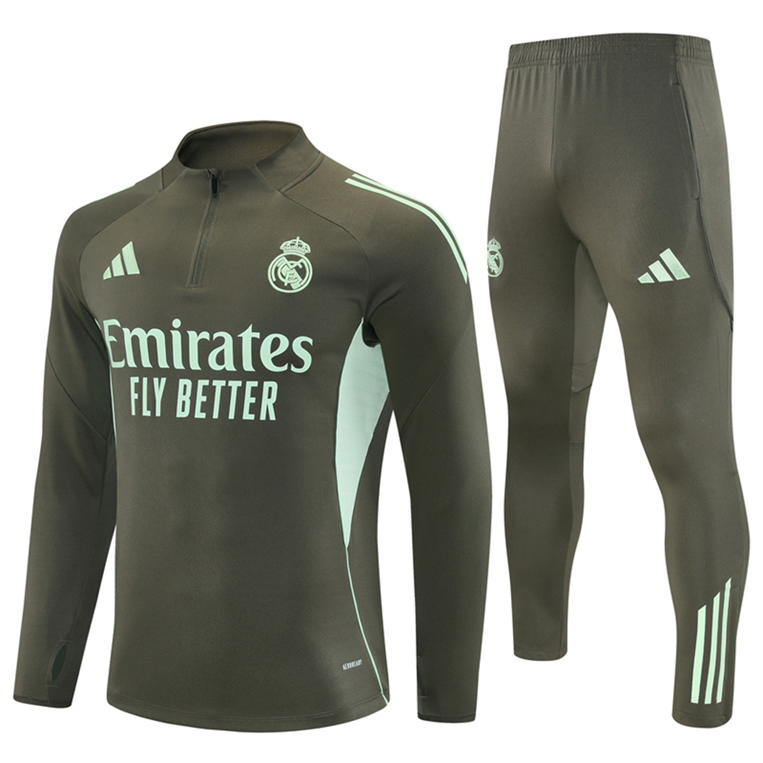 TKH-turbokithub-Real Madrid 25-26 Long Sleeve Training Set - Army Green Top & Pants