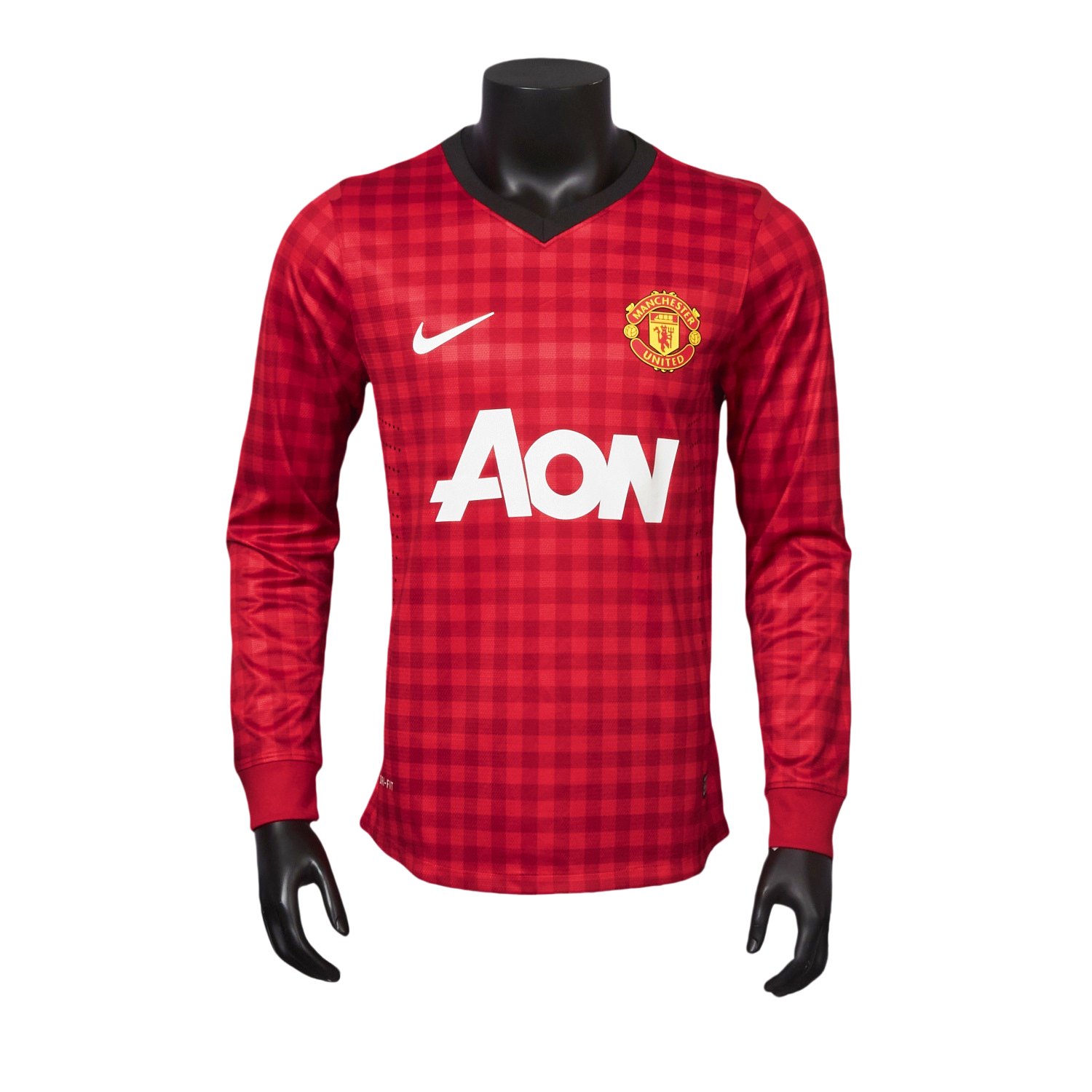 TKH-turbokithub-Retro Manchester United 2012-13 Home Long Sleeve Jersey - Player Version