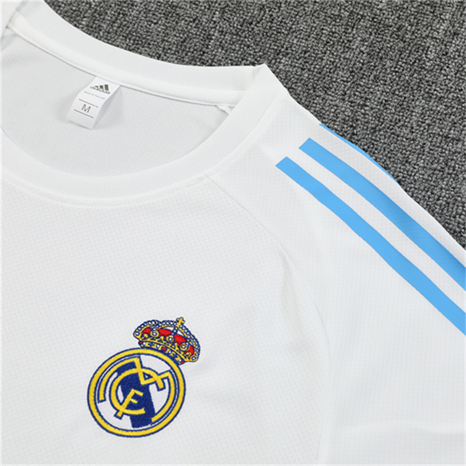 TKH-turbokithub-Real Madrid 25-26 Short-Sleeve Training Set - White Top and Sky Blue Shorts
