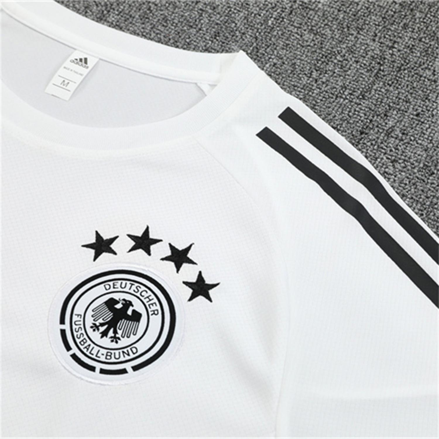 TKH-turbokithub-Germany 25-26 Kids Short-Sleeve Training Set - White Top & Black Shorts