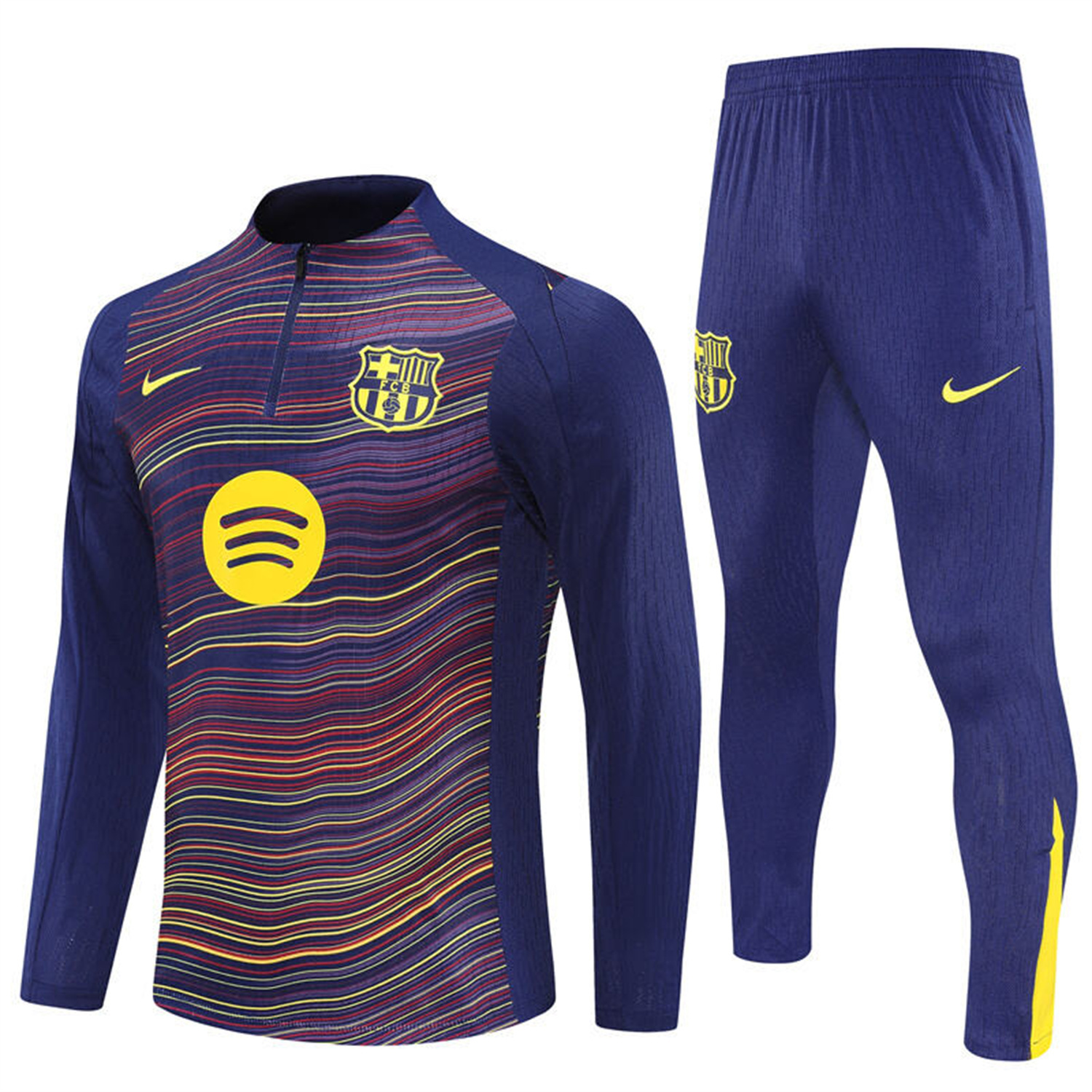 TKH-turbokithub-Barcelona 25-26 Long Sleeve Training Set - Purple Camouflage Top & Blue Pants