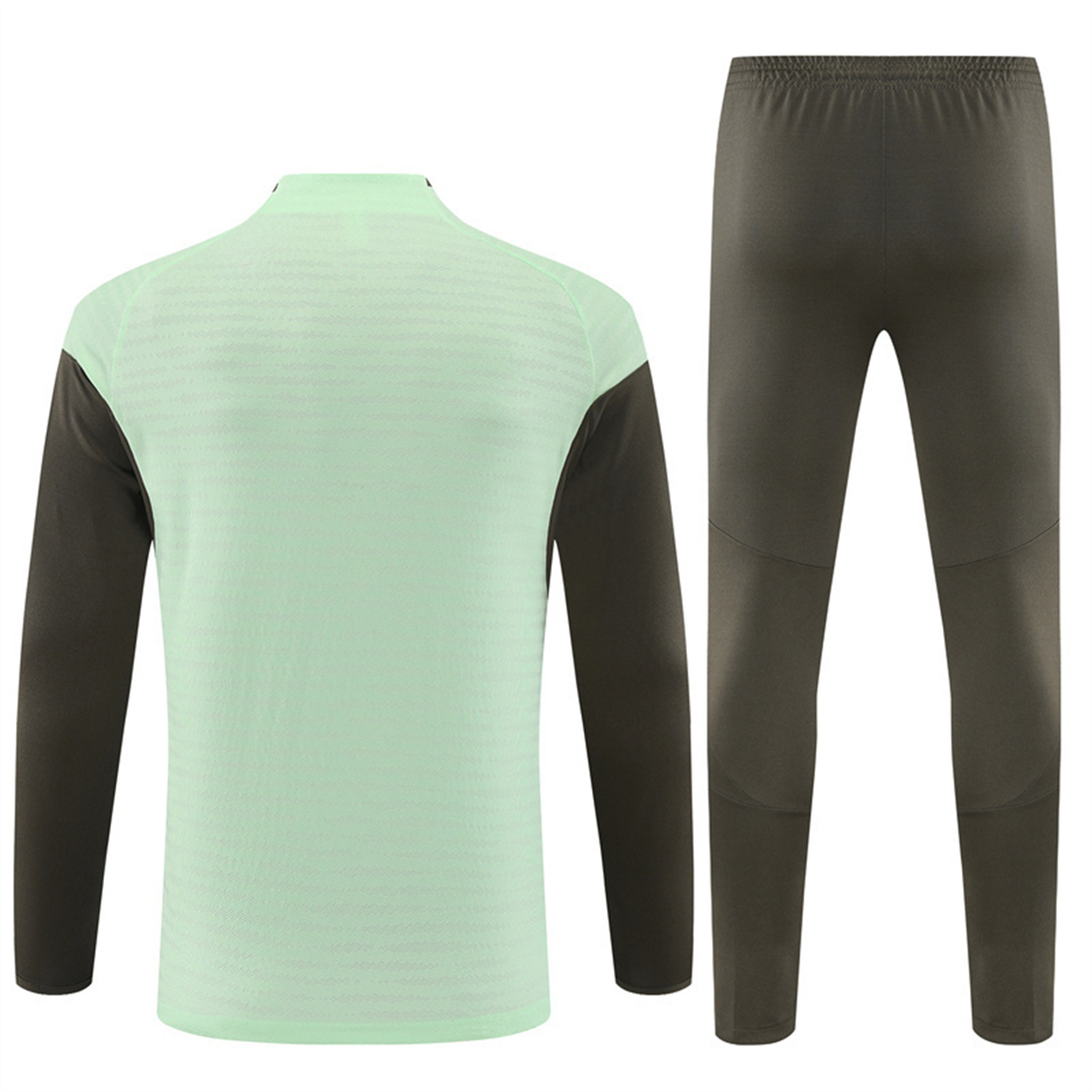 TKH-turbokithub-Real Madrid 25-26 Long Sleeve Training Set - Player Version - Light Green Top and Khaki Pants