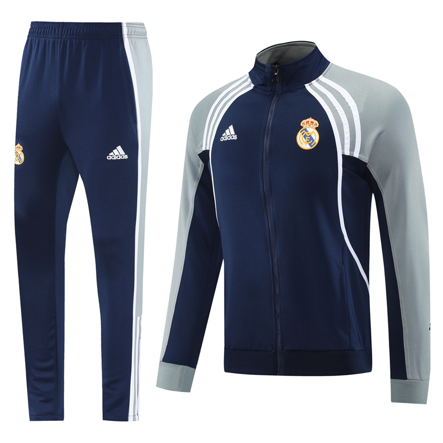 TKH-turbokithub-Real Madrid 25-26 Jacket Training Tracksuit - Blue Grey Jackets & Pants