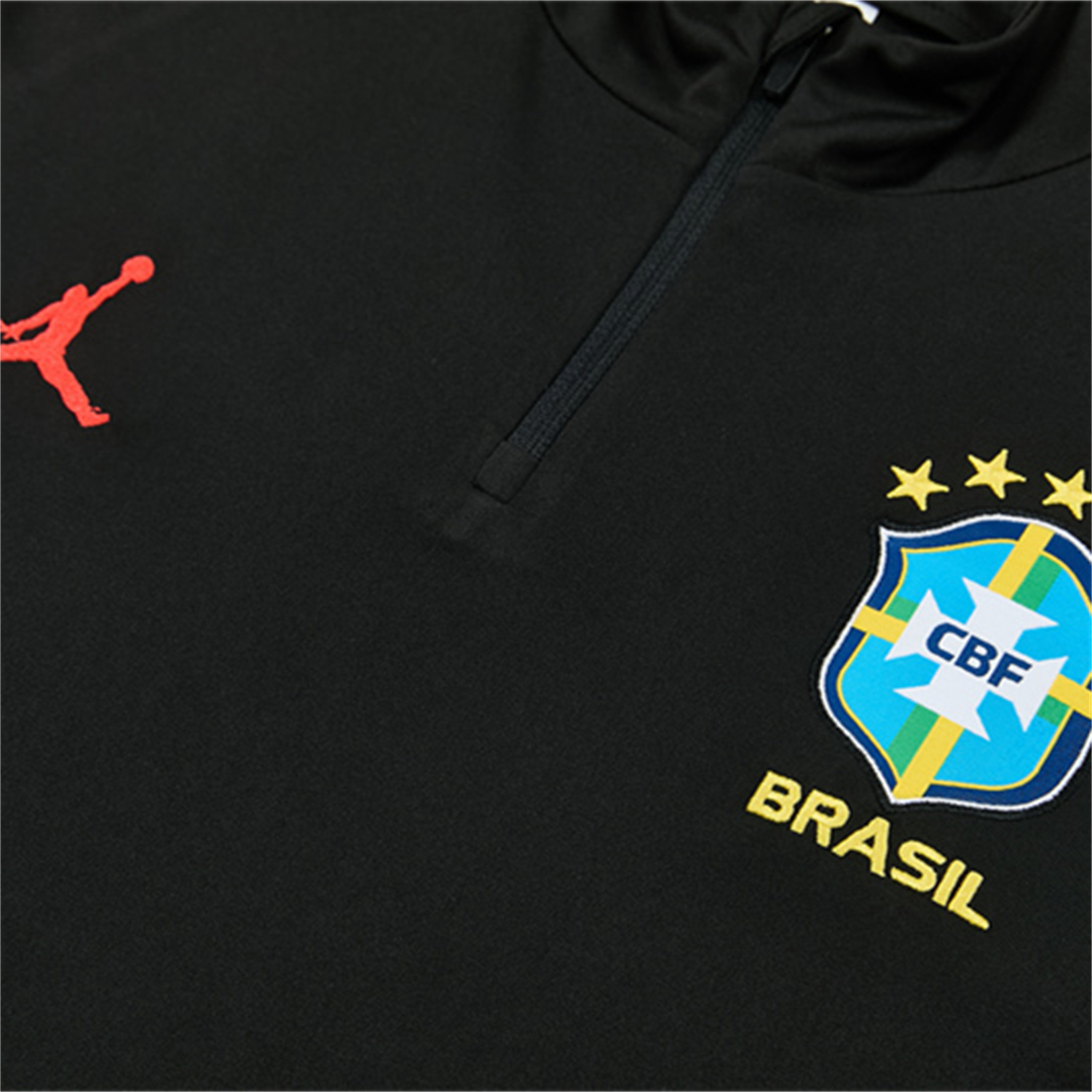 TKH-turbokithub-Brazil X JD 2026 Long Sleeves Training Set - Black Top And Black Orange Pants