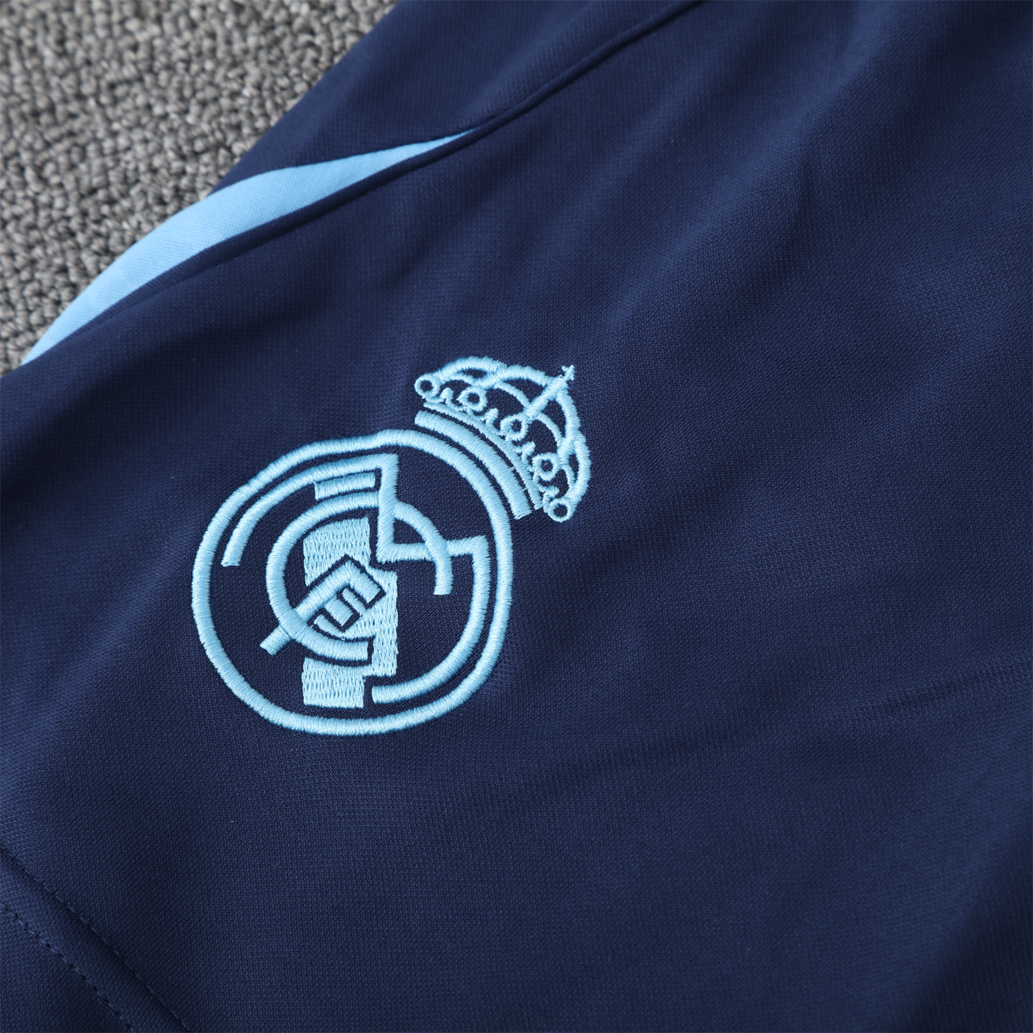 TKH-turbokithub-Real Madrid 25-26 Short-Sleeve Training Set - Blue Water Pattern Top & Deep Blue Shorts