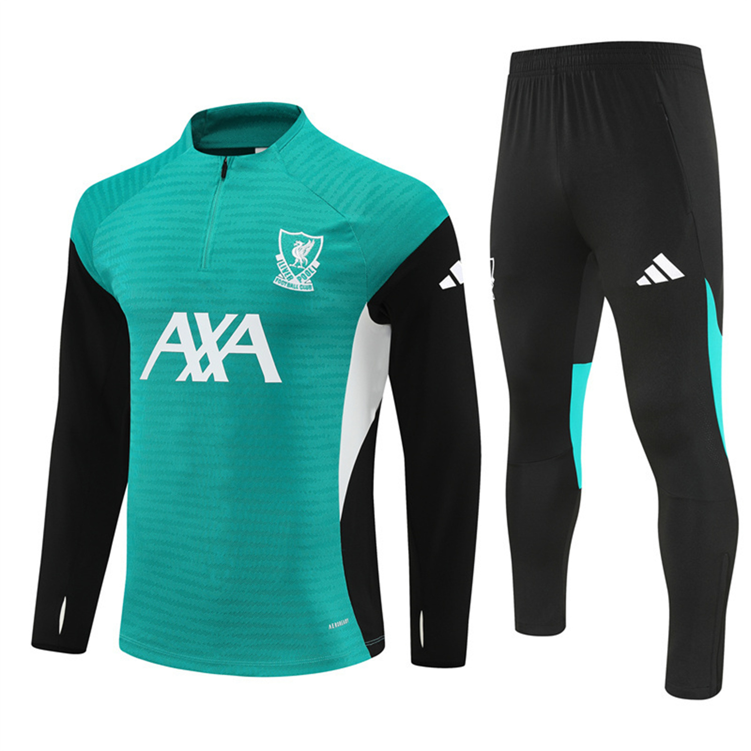 TKH-turbokithub-Liver.pool 25-26 Long Sleeve Training Set - Player Version - Green Top and Black Pants