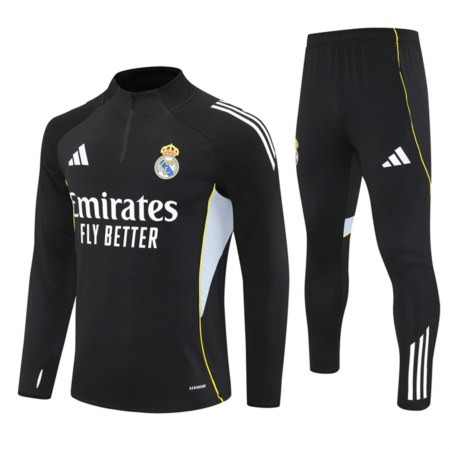 TKH-turbokithub-Real Madrid 25-26 Long Sleeves Training Set - Black Top & Black Pants