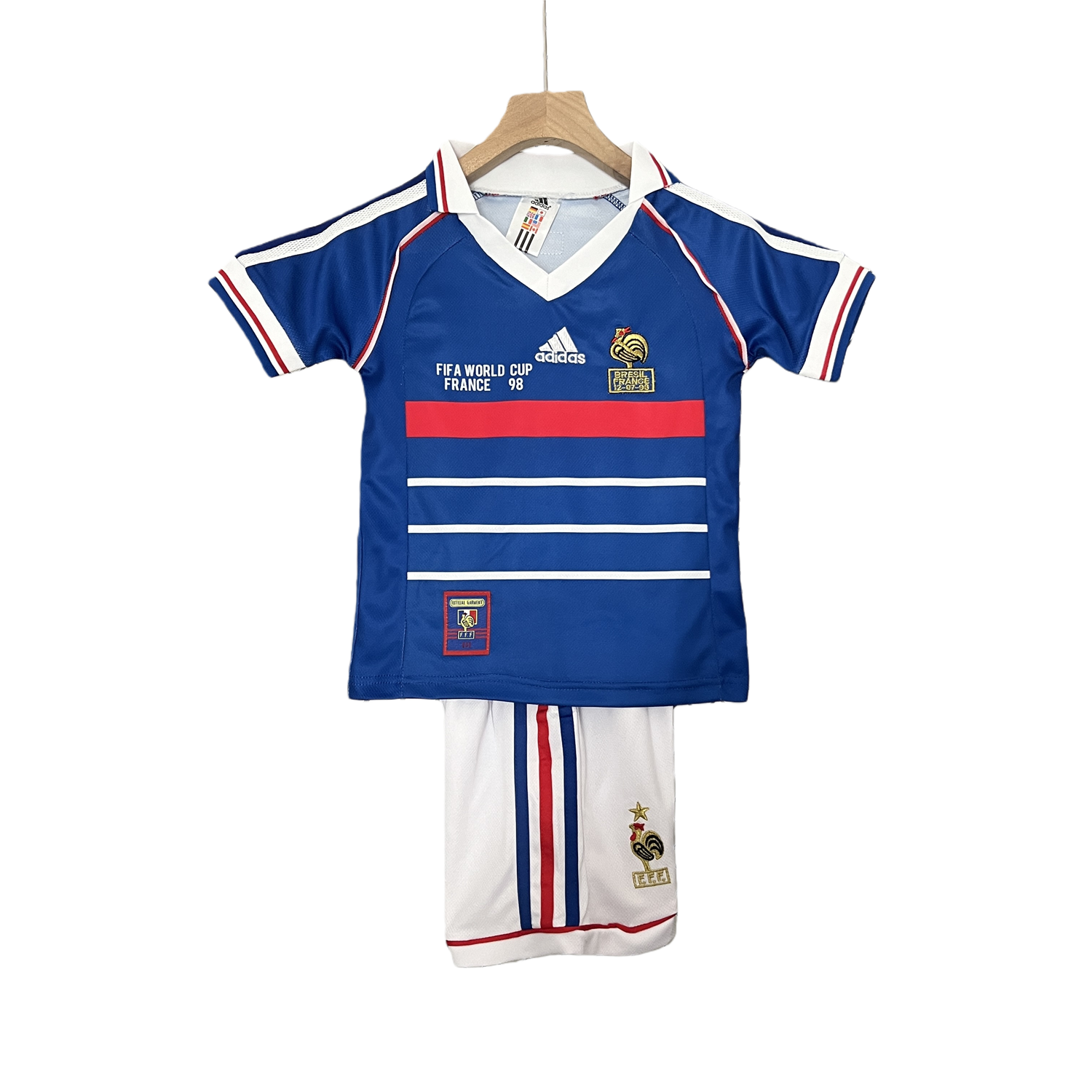 TKH-turbokithub-Retro France 1998 Home Stadium Kids Kit