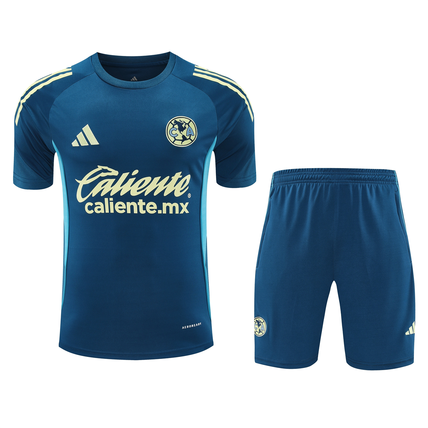 TKH-turbokithub-Club América 25-26 Short-Sleeve Training Set - Deep Blue Top & Deep Blue Shorts