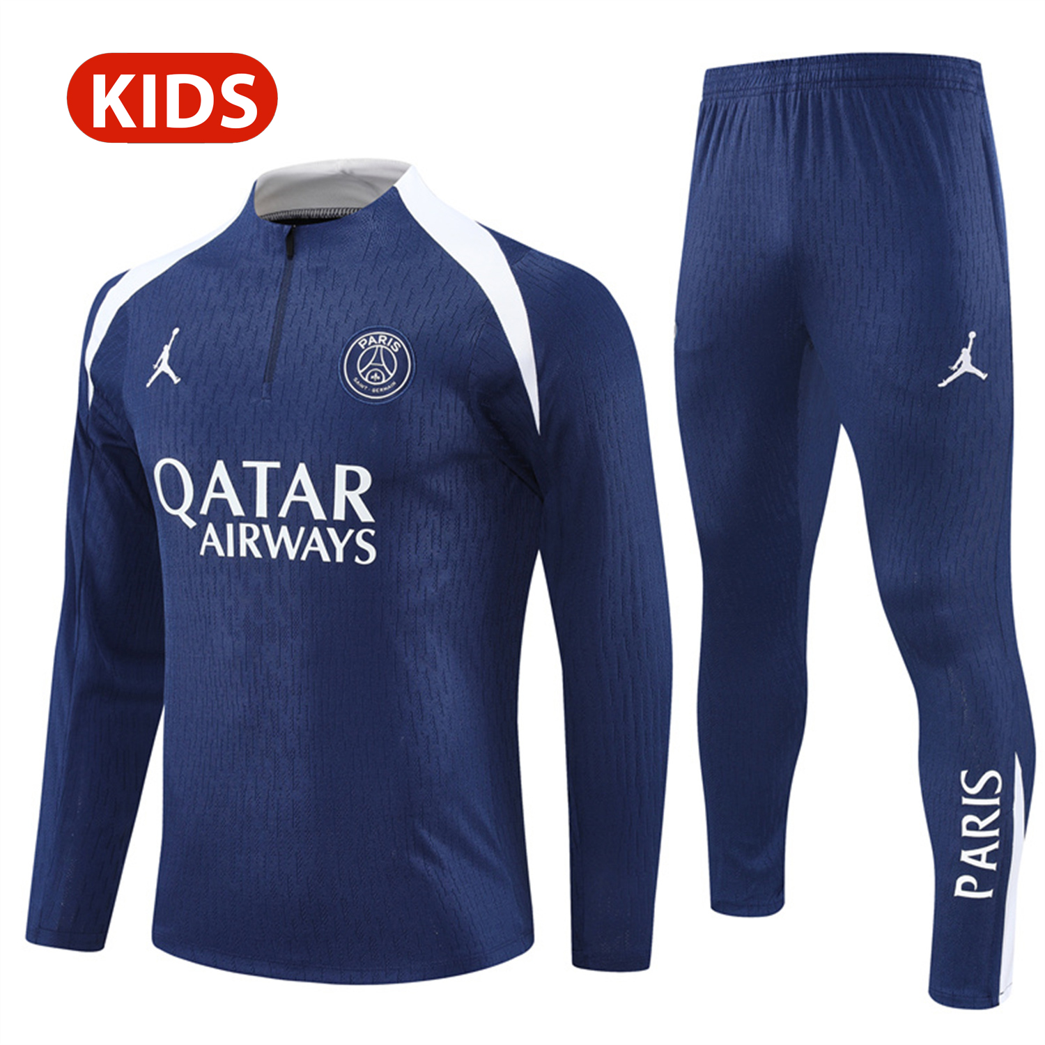 TKH-turbokithub-Paris Saint-Germain PSG 25-26 Kid Long Sleeves Training Set - Royal Blue Top & Royal Blue Pants