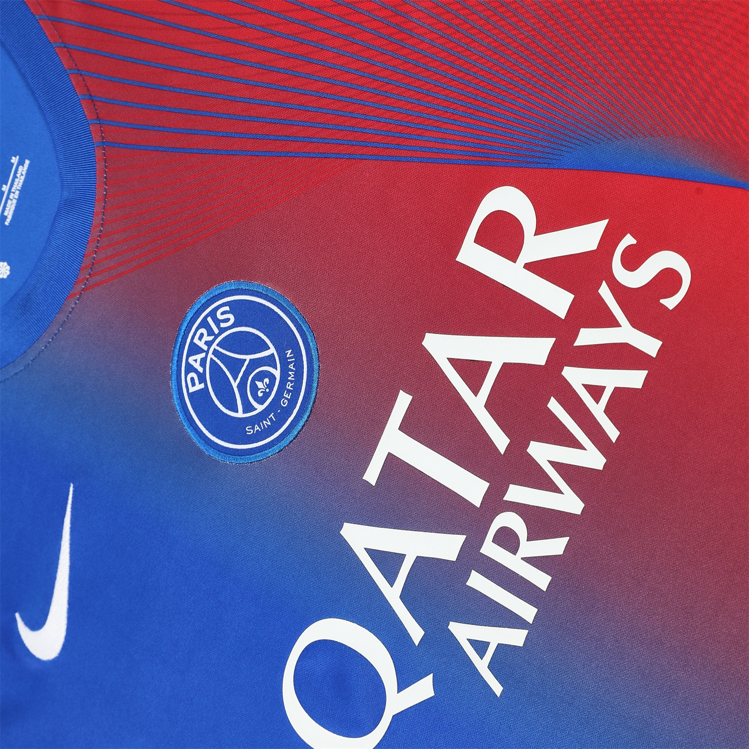 TKH-turbokithub-Paris Saint-Germain PSG 25-26 Short-Sleeve Training Set - Red And Blue Lines Top & Blue Shorts