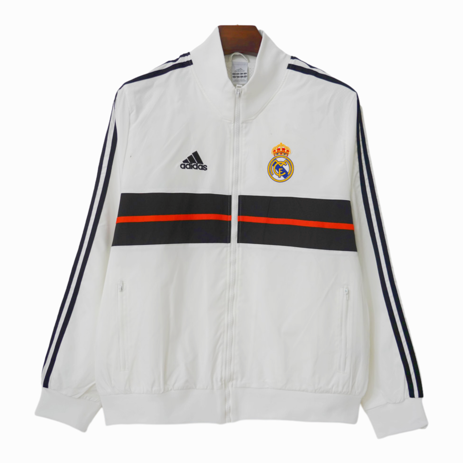 TKH-turbokithub-Retro Real Madrid 2013-14 Windbreaker Jacket - White And Black