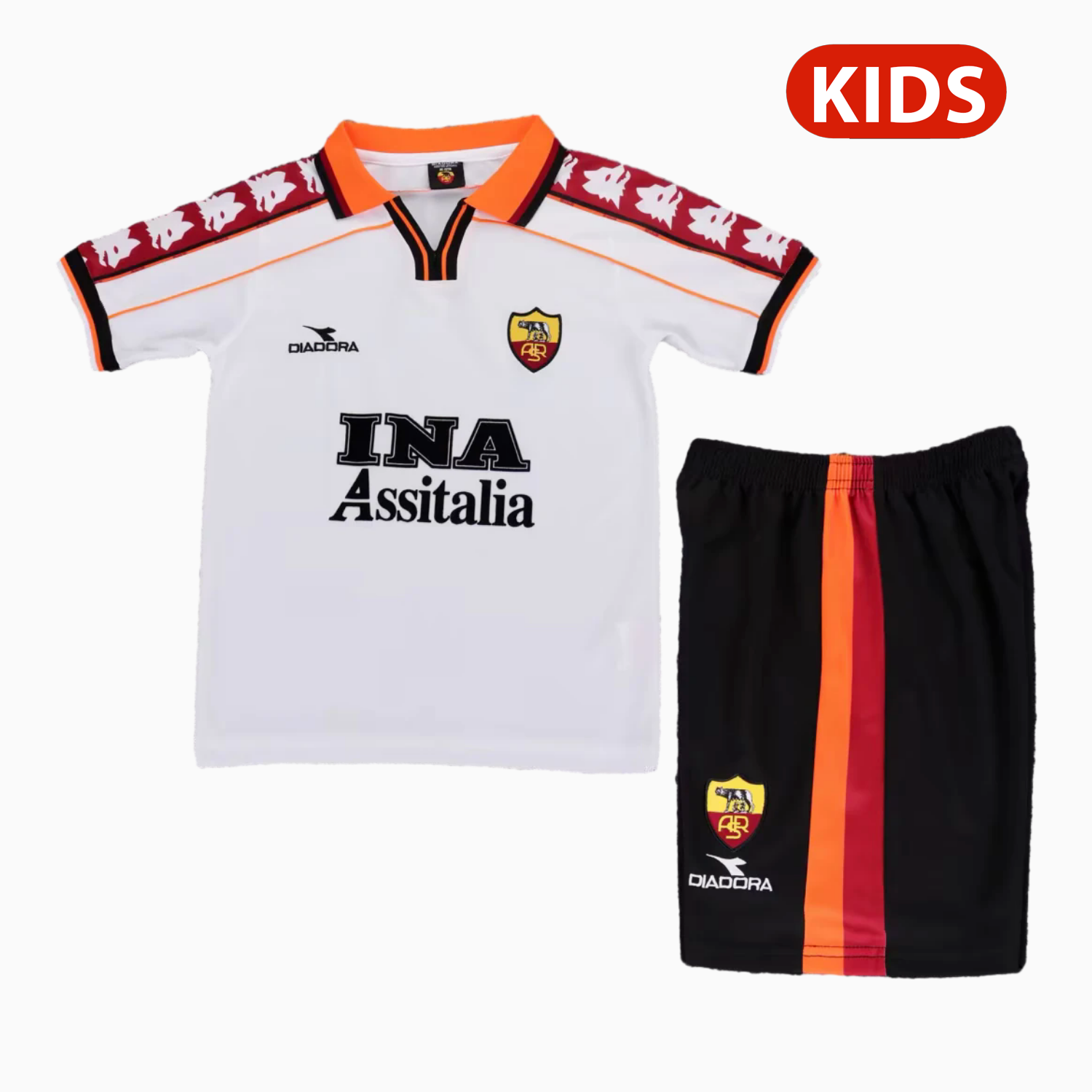 TKH-turbokithub-Retro Roma 1998-99 Away Kids Kit