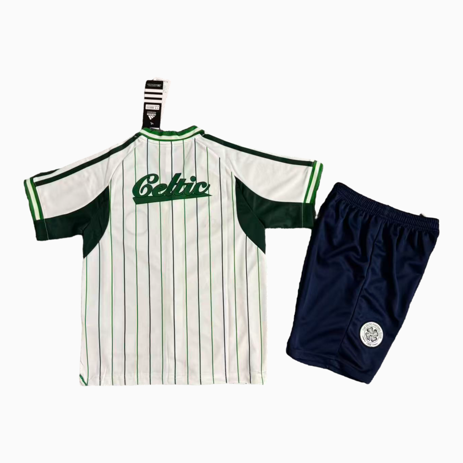 TKH-turbokithub-Celtic 25-26 White With Green Lines Baseball Kids Kit