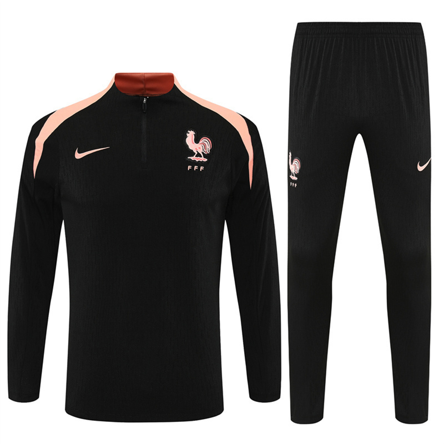 TKH-turbokithub-France 25-26 Kids Long Sleeve Training Set - Player Version - Black Top and Pants