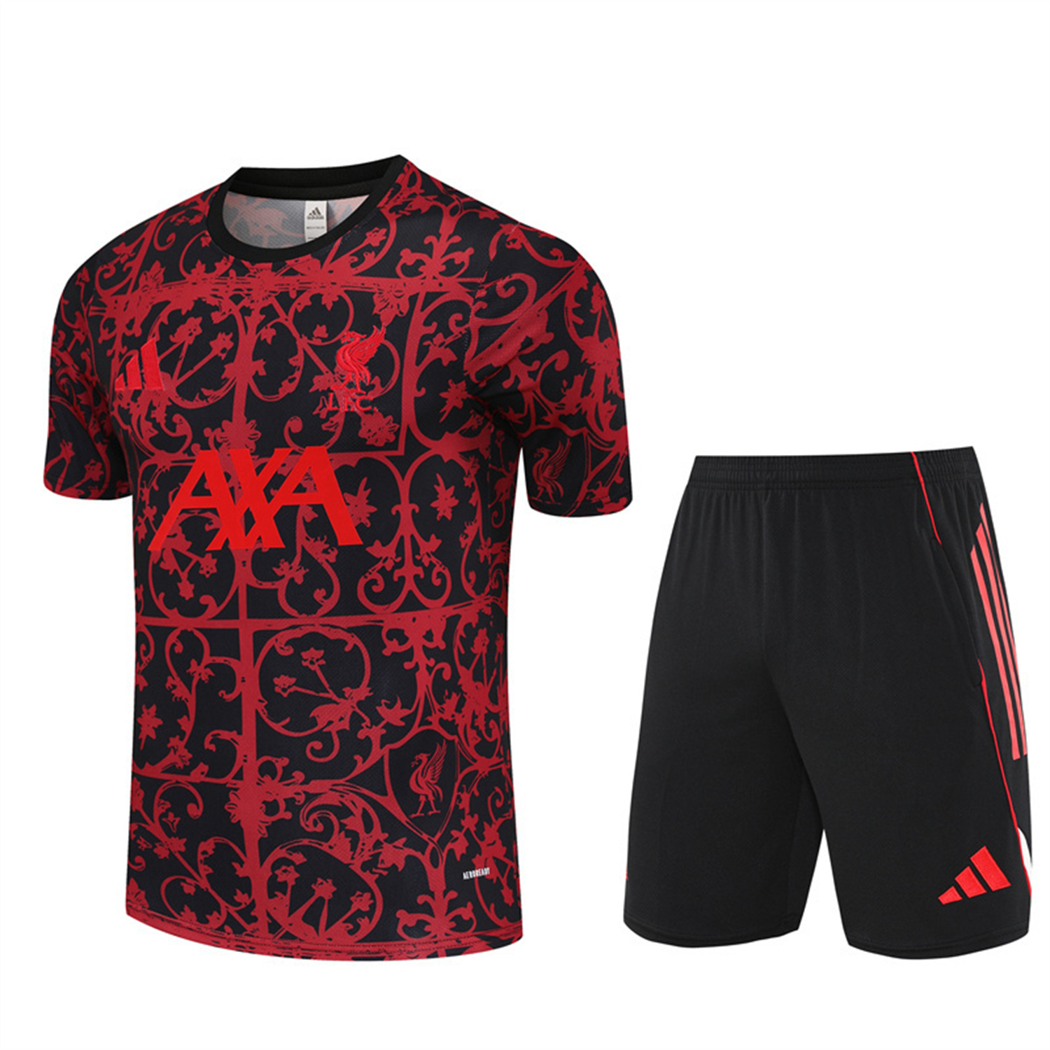 TKH-turbokithub-Liver.pool 25-26 Short-Sleeve Training Set - Red Camouflage Top & Black Shorts