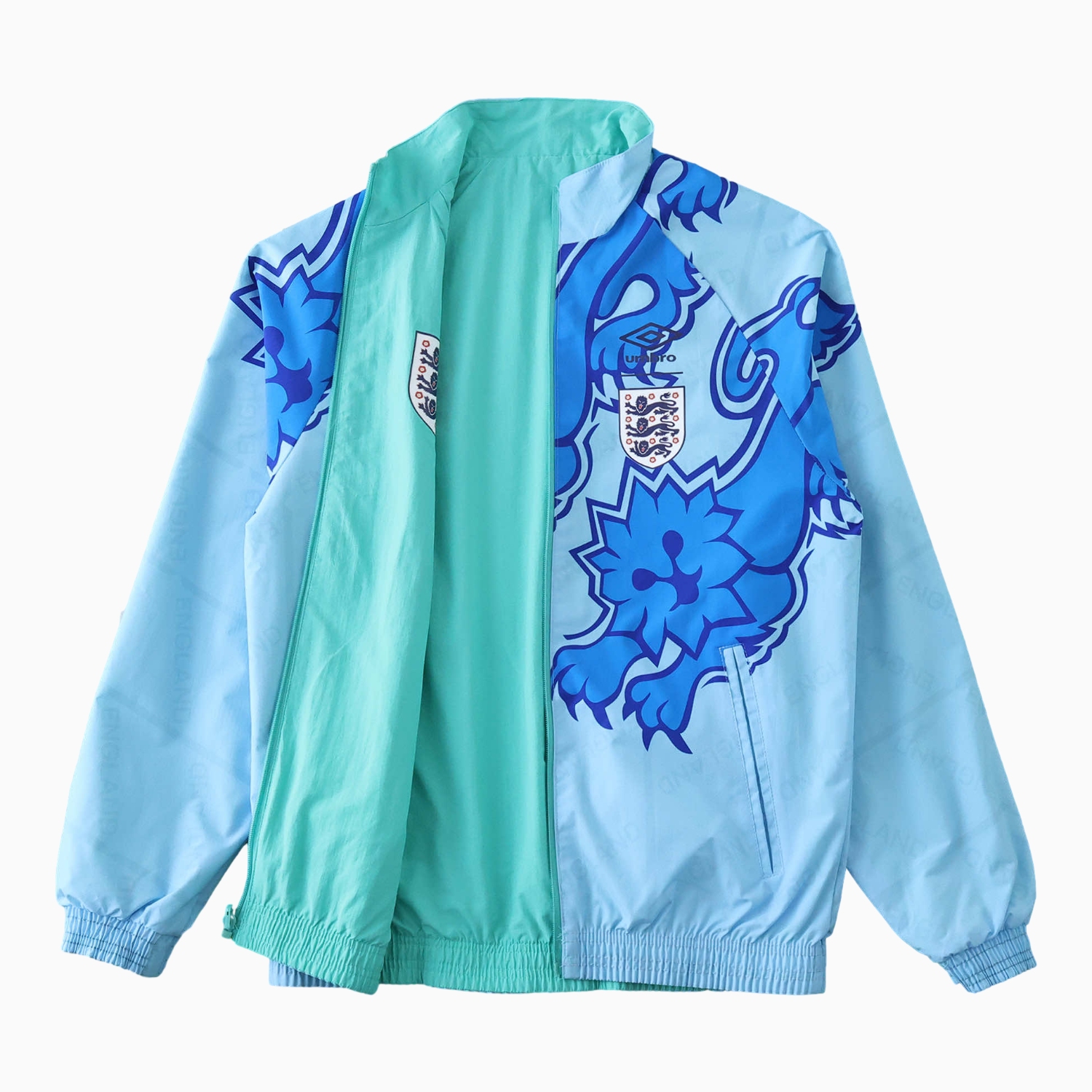 TKH-turbokithub-Retro England 1992 Third Double Sided Reversible Windbreaker - Blue & Green