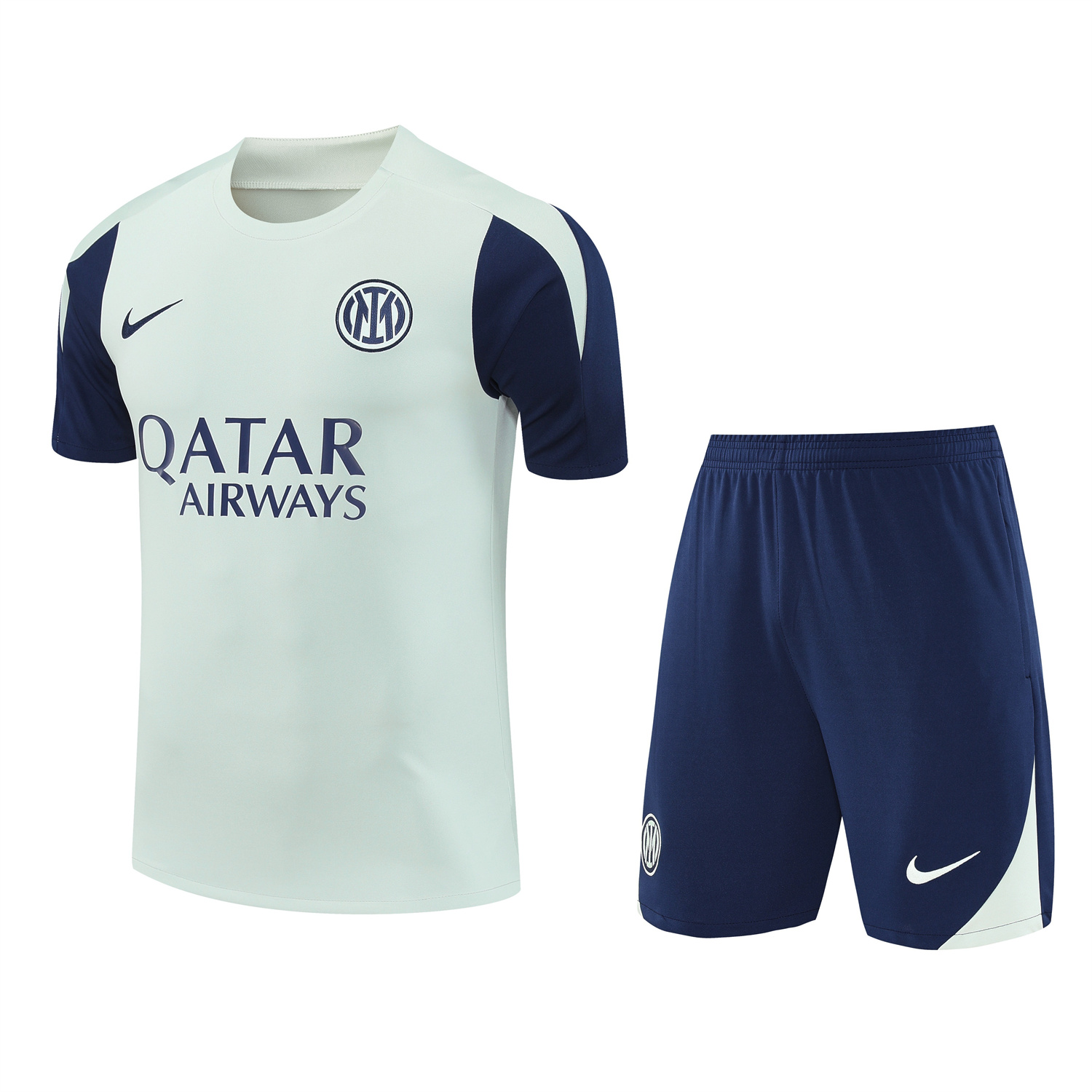 TKH-turbokithub-Inter Milan 25-26 Short-Sleeve Training Set - Blue Sleeve White Top & Blue Shorts
