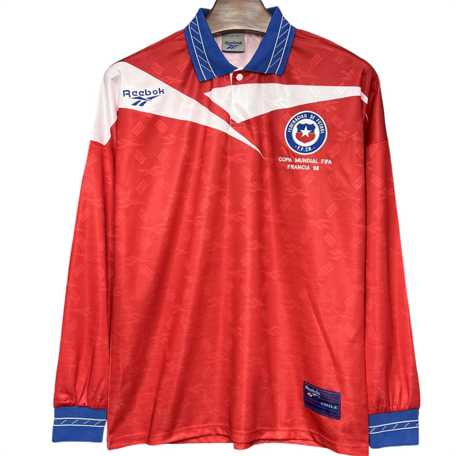 TKH-turbokithub-Retro Chile 1998 Home Long Sleeve Jersey