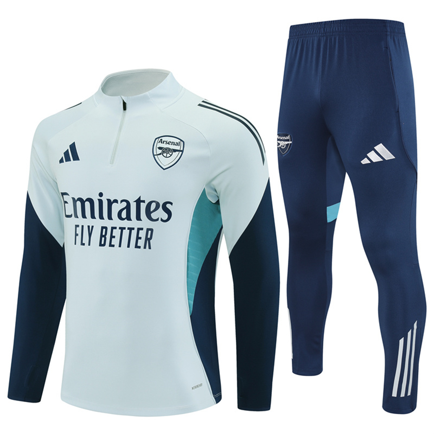 TKH-turbokithub-Arsenal 25-26 Long Sleeves Training Set - Light Grey Top & Blue Pants