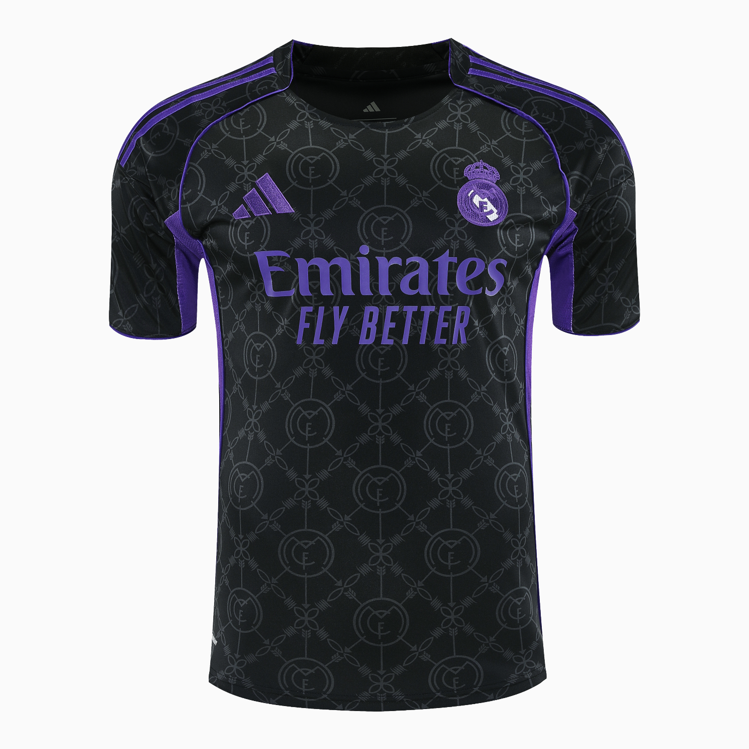 TKH-turbokithub-Real Madrid 25-26 Short-Sleeve Training Set - Blue Edge Black Top & Black Shorts
