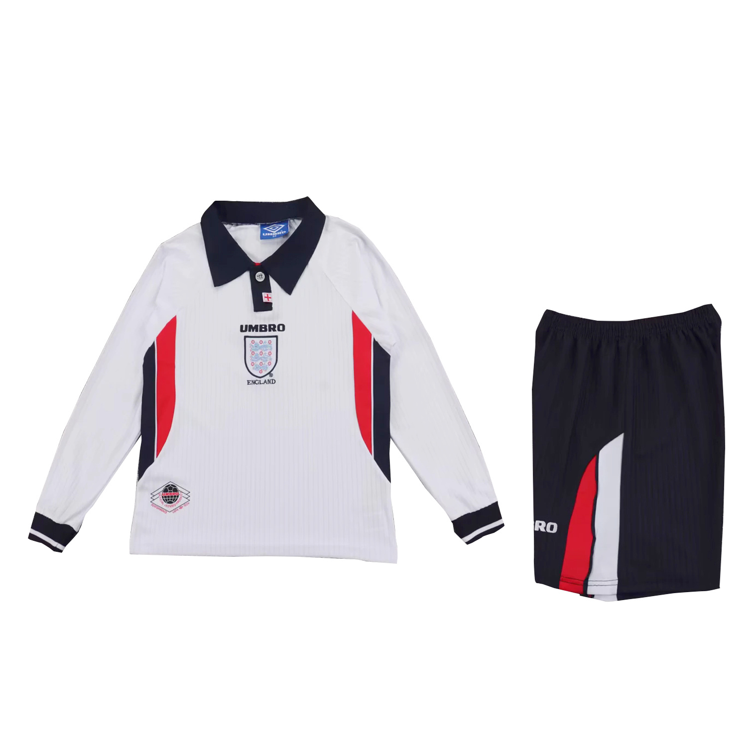 TKH-turbokithub-Retro England 1998 Home Long Sleeves Kids Kit