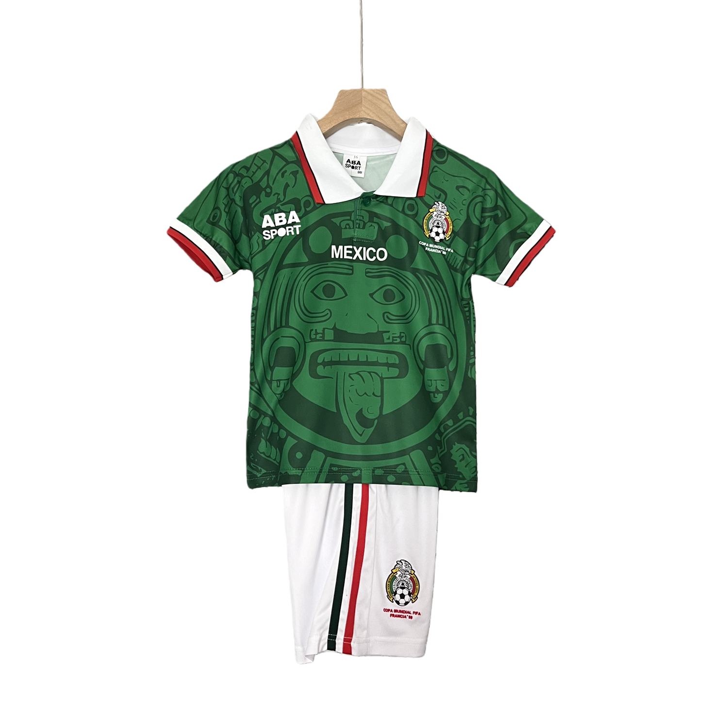 TKH-turbokithub-Retro Mexico 1998 Home Stadium Kids Kit