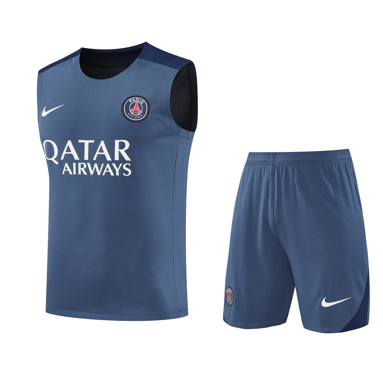 TKH-turbokithub-Paris Saint-Germain PSG 25-26 Vest Training Set - Deep Blue Vest & Deep Blue Shorts
