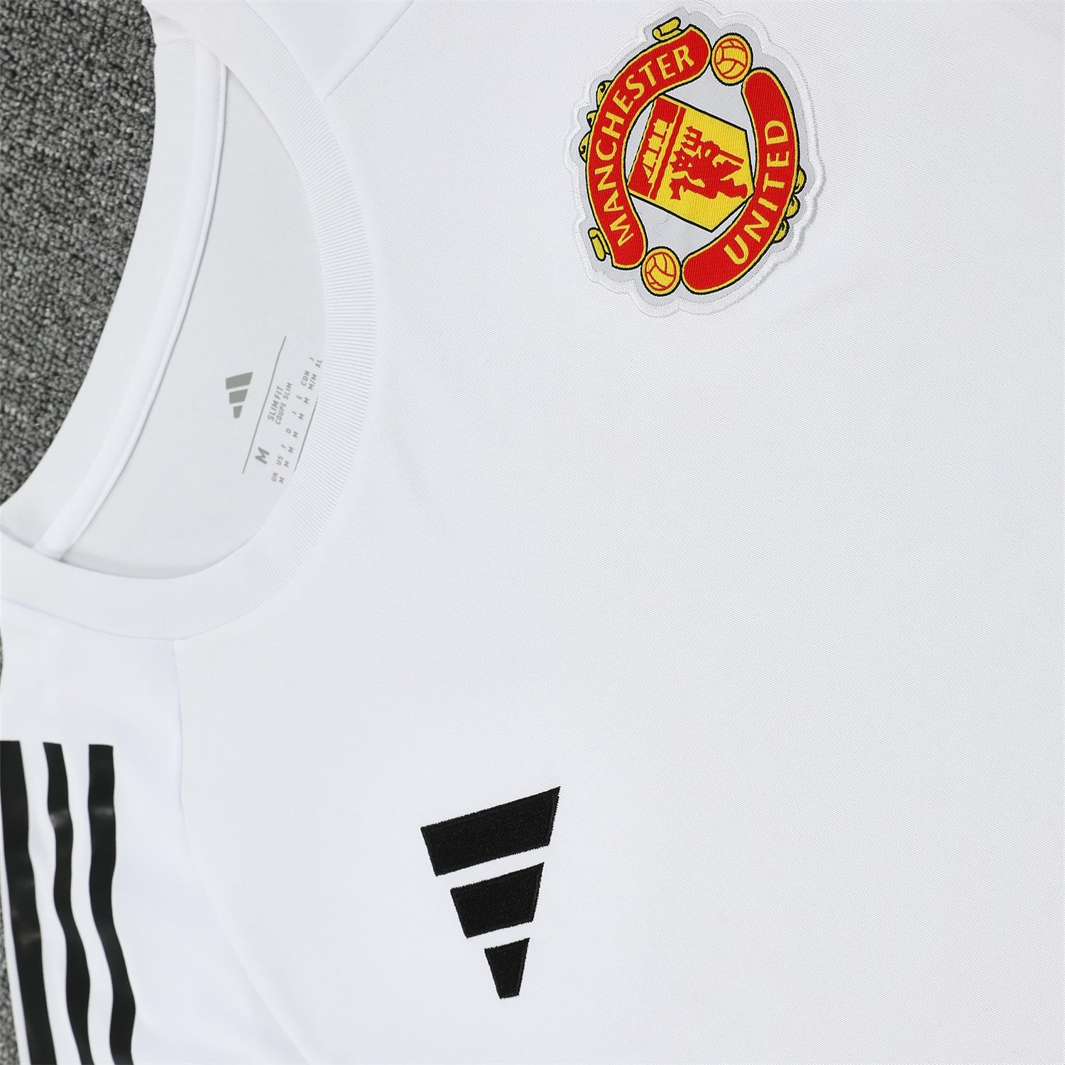 TKH-turbokithub-Manchester United 25-26 Short-Sleeve Training Set - Red Black Blocks White Top & Black Shorts