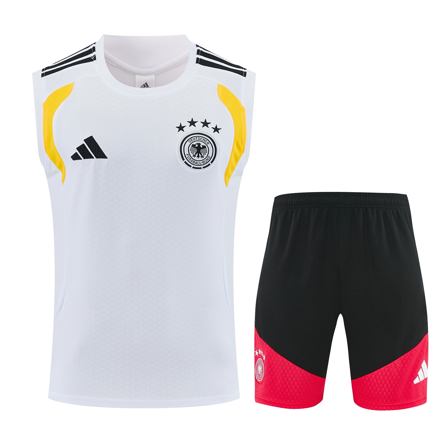 TKH-turbokithub-Germany 2026 Vest Training Set - White Vest and Black Shorts