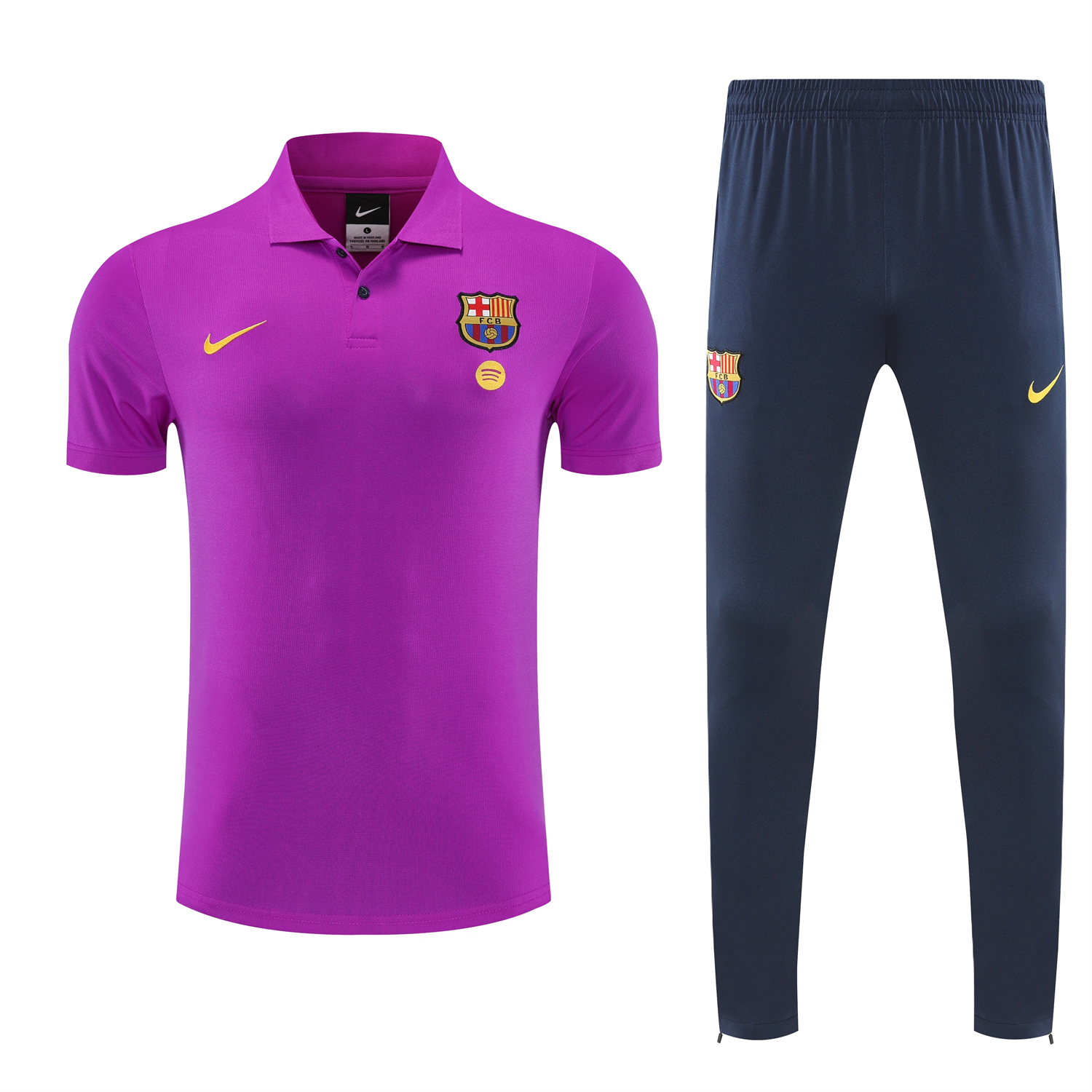 TKH-turbokithub-Barcelona 25-26 POLO Short-Sleeve Training Set - Purple Top and Dark Blue Pants