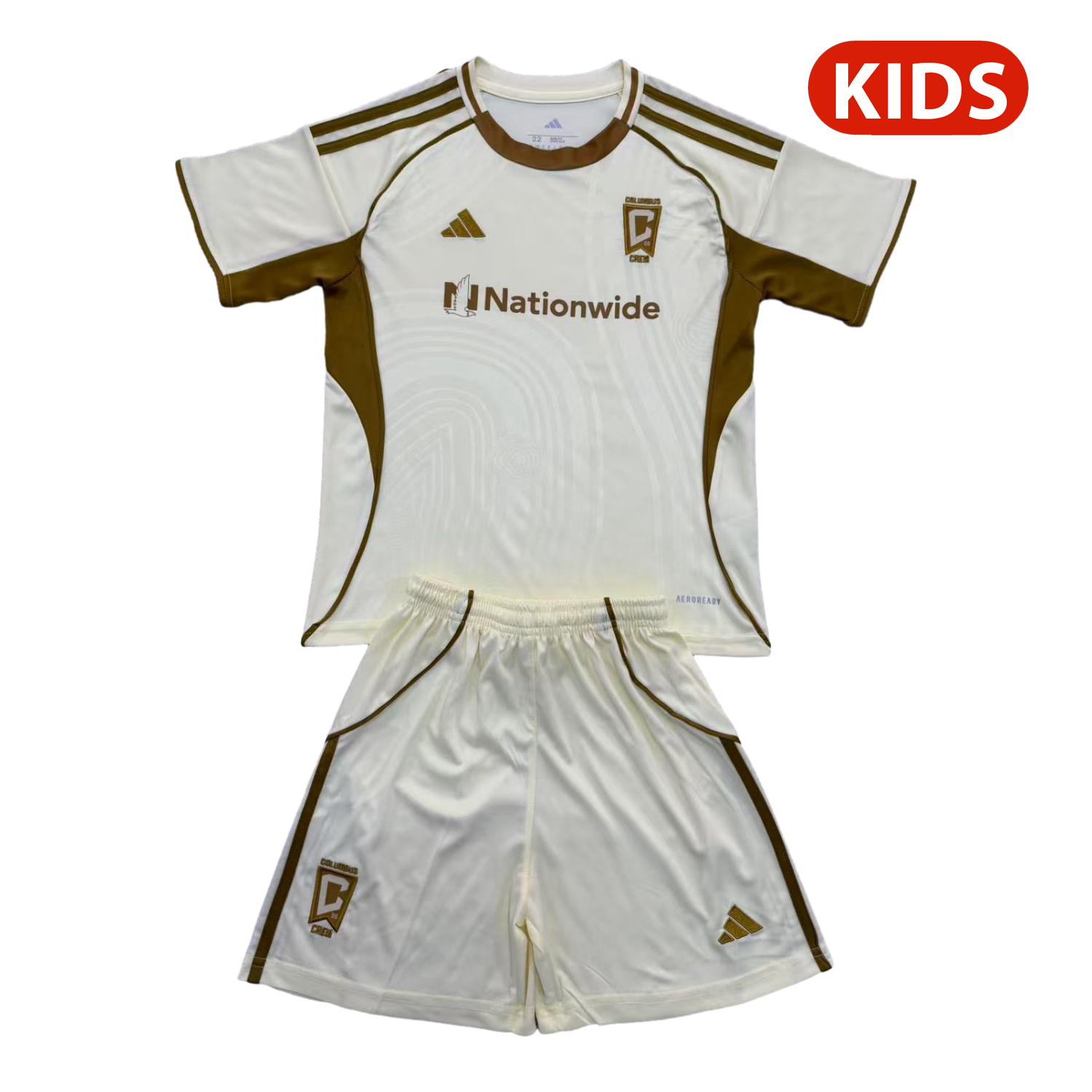 TKH-turbokithub-Columbus Crew 25-26 Light Yellow Pre-Match Training Kids Kit
