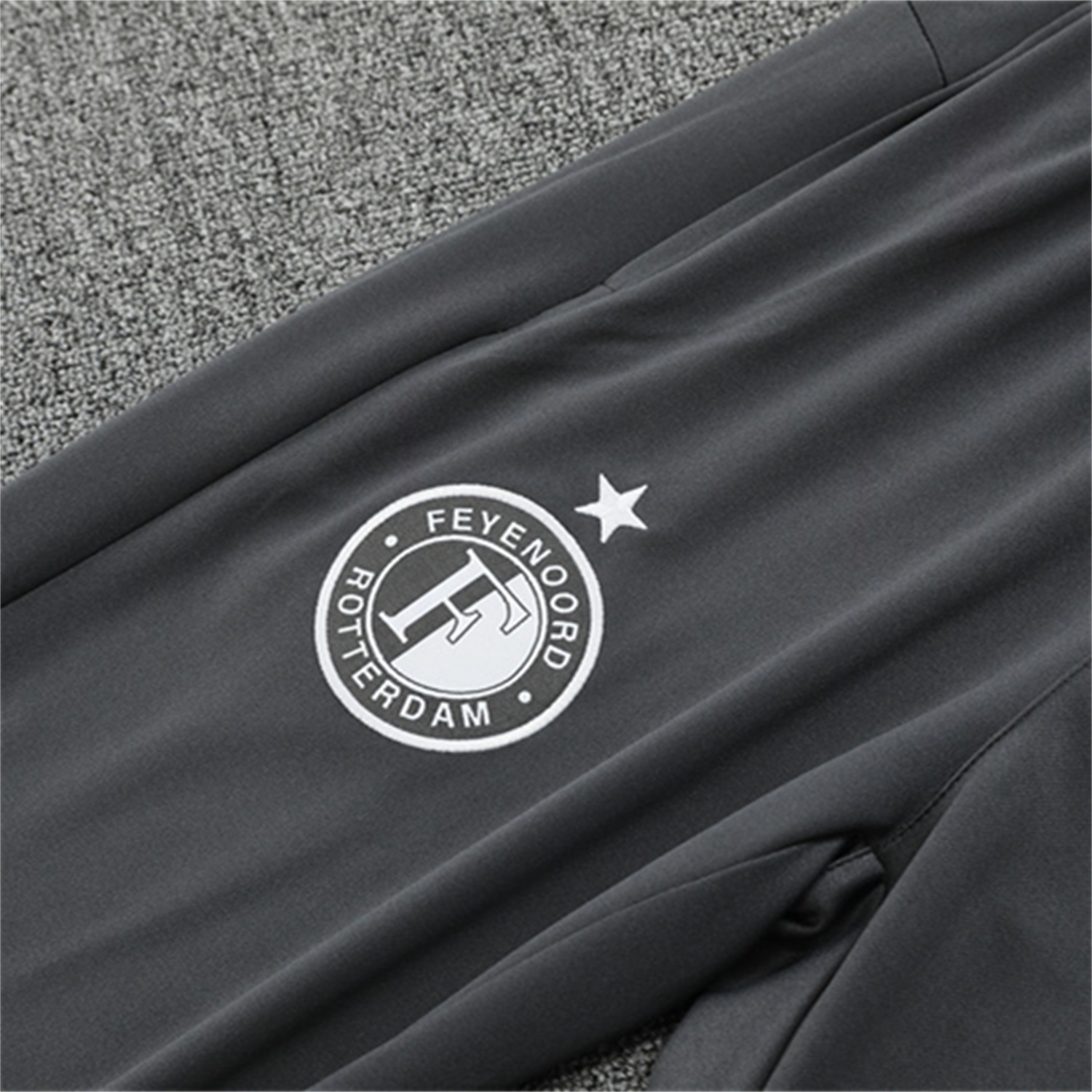 TKH-turbokithub-Feyenoord 25-26 Kids Long Sleeve Training Set - Dark Gray Top & Dark Gray Pants