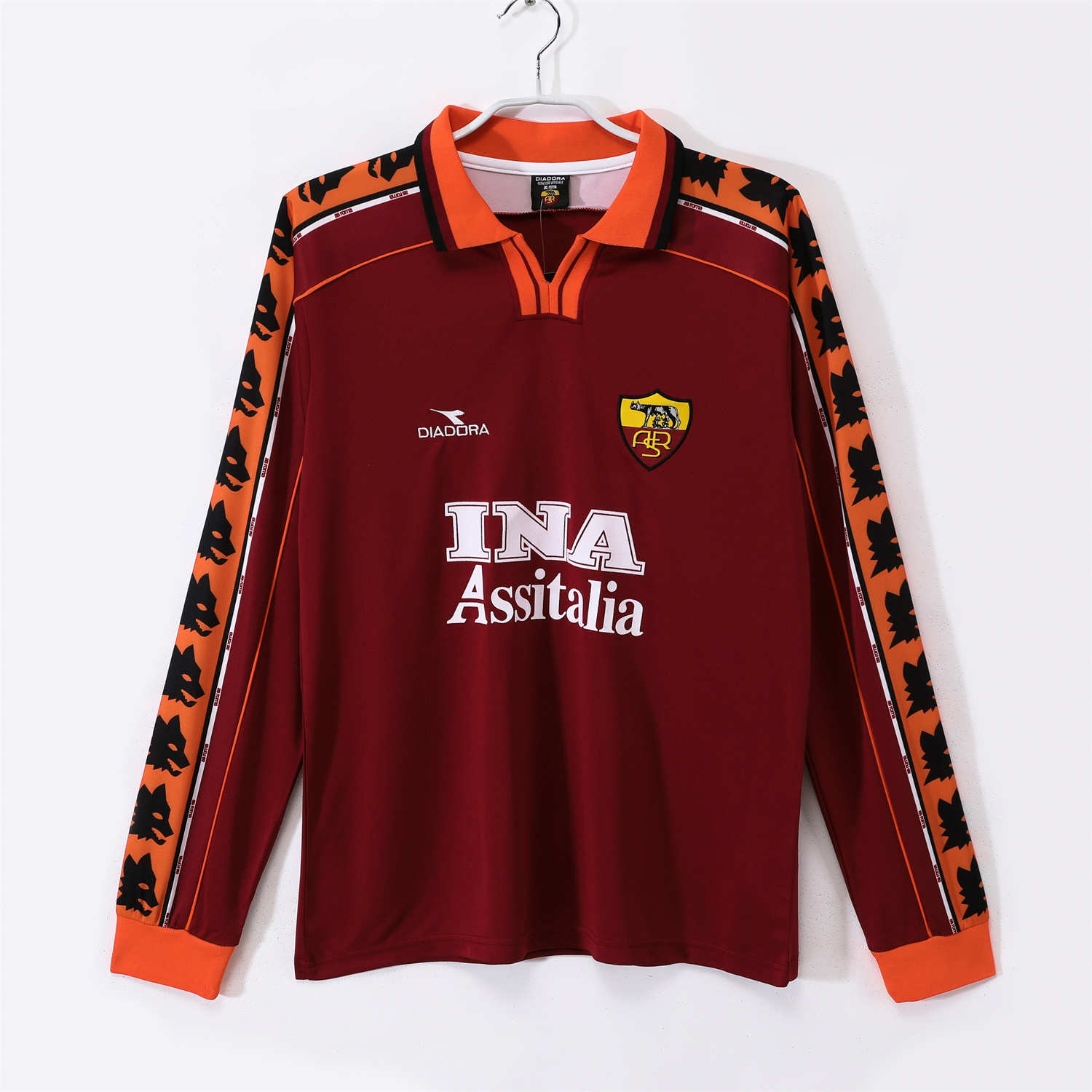 TKH-turbokithub-Retro Roma 1998-99 Home Long Sleeves Jersey