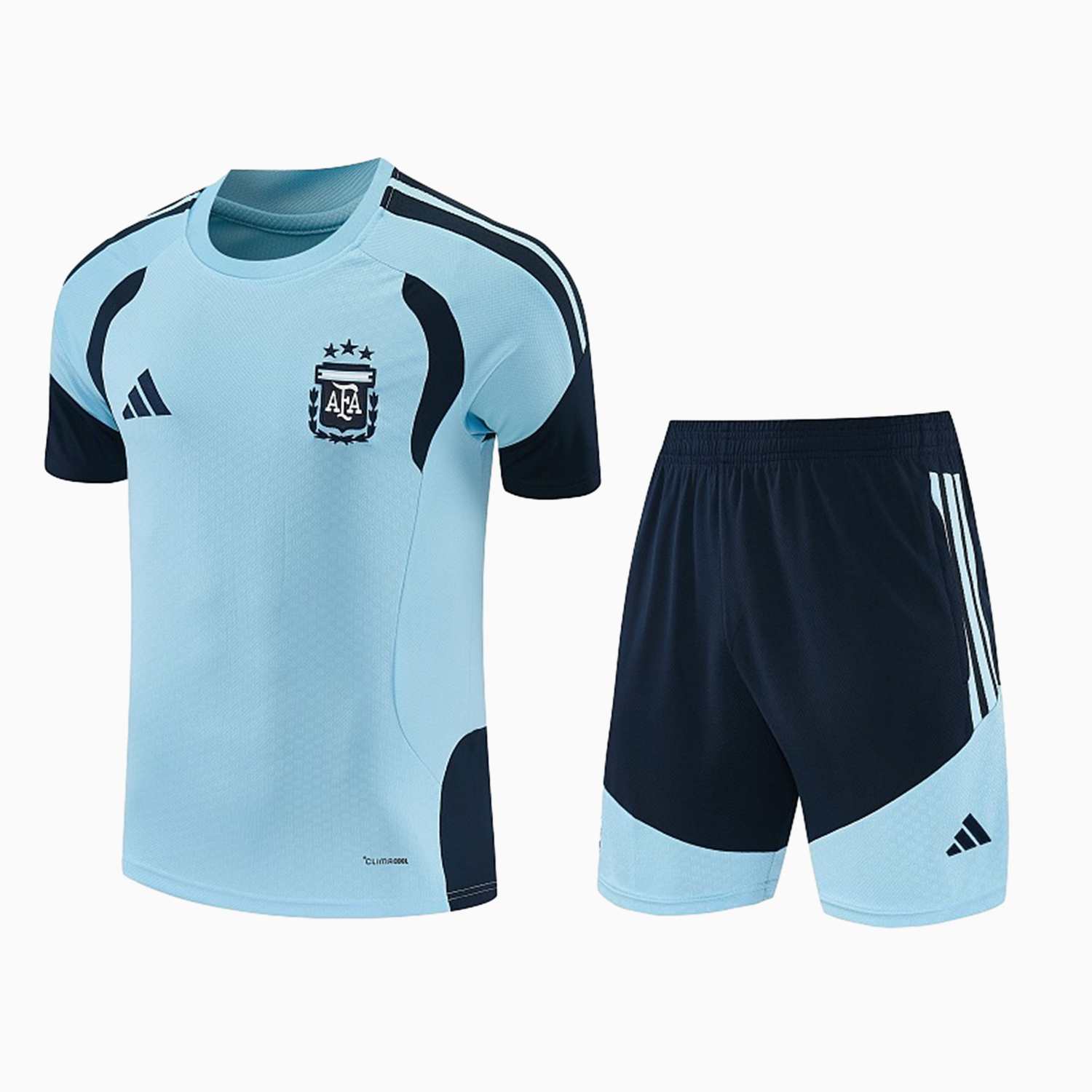 TKH-turbokithub-Argentina 2026 Short-Sleeve Training Set - Light Blue Top & Dark Blue Pants