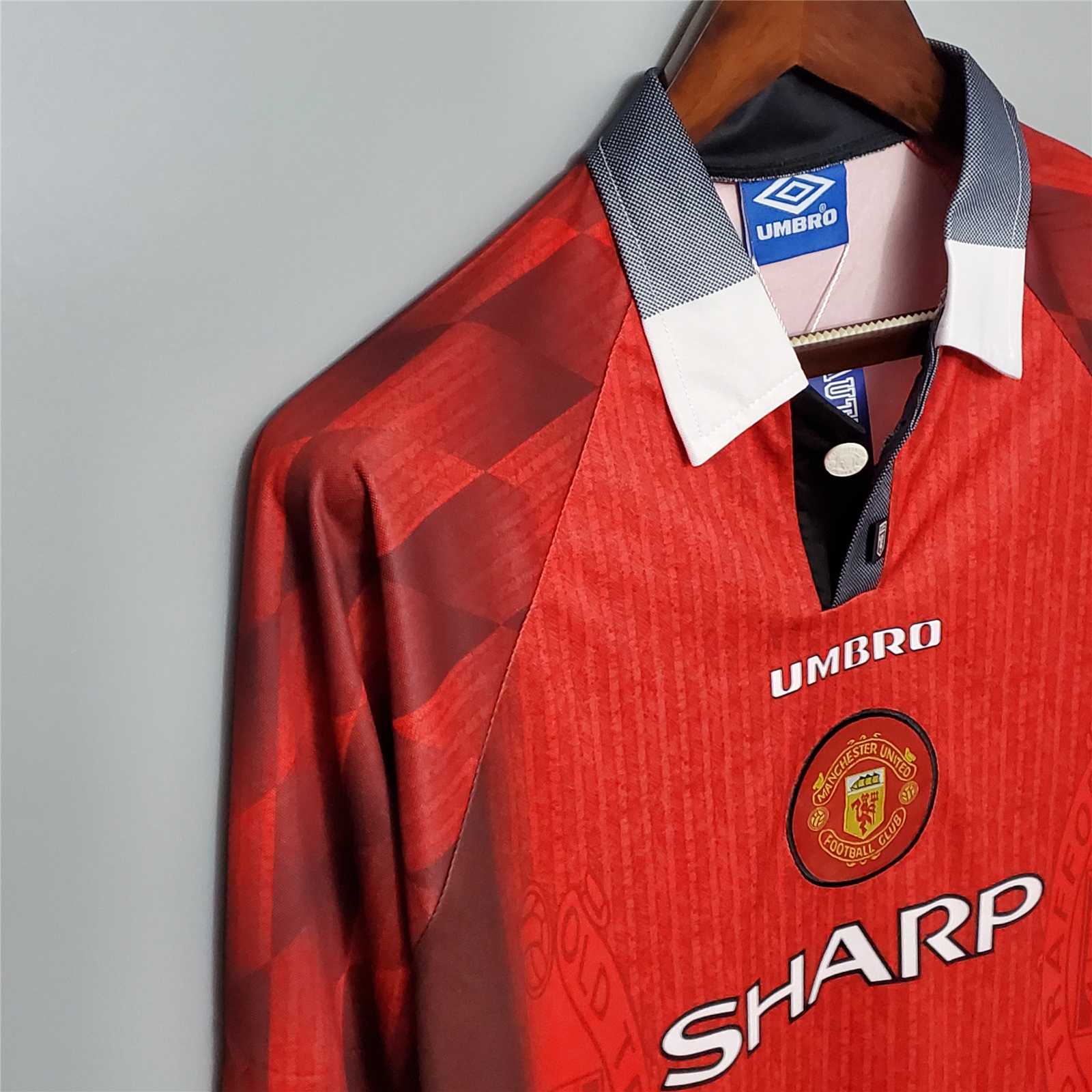 TKH-turbokithub-Retro Manchester United 96-97 Home Long Sleeve Jersey