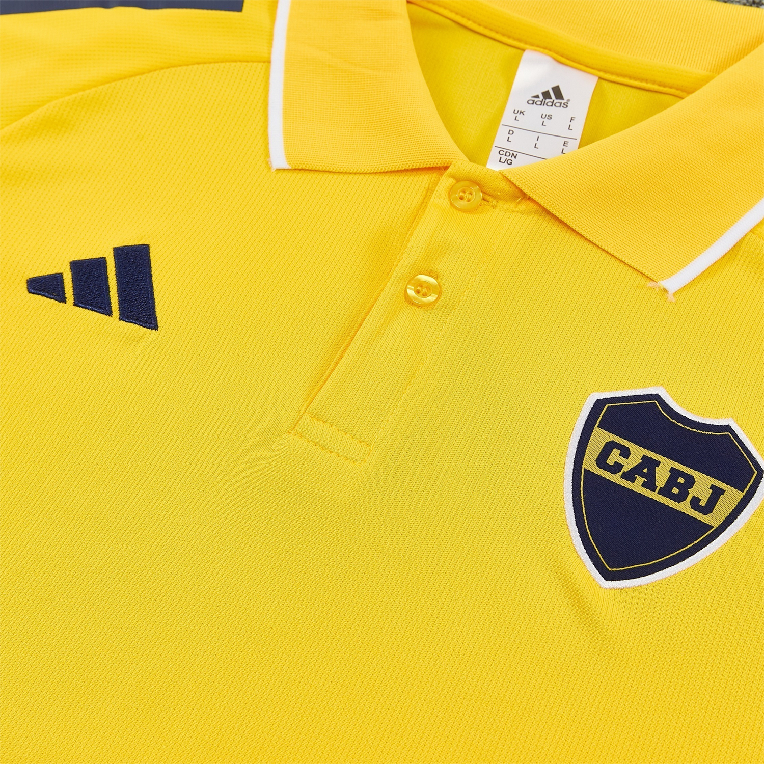 TKH-turbokithub-Boca Juniors 25-26 POLO Short-Sleeve Training Set - Yellow Top and Dark Blue Pants