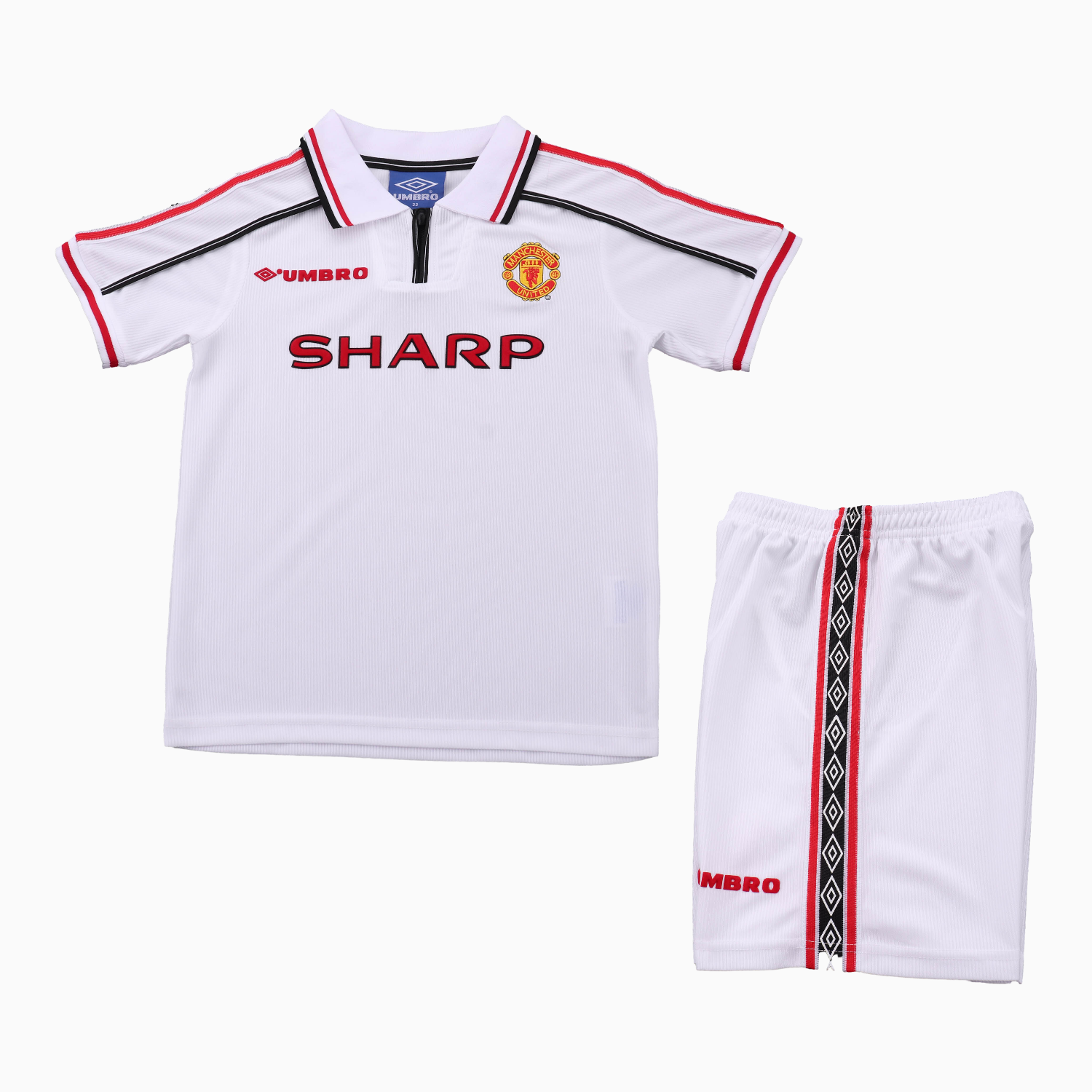 TKH-turbokithub-Retro Manchester United 1998-99 White Special Kids Kit