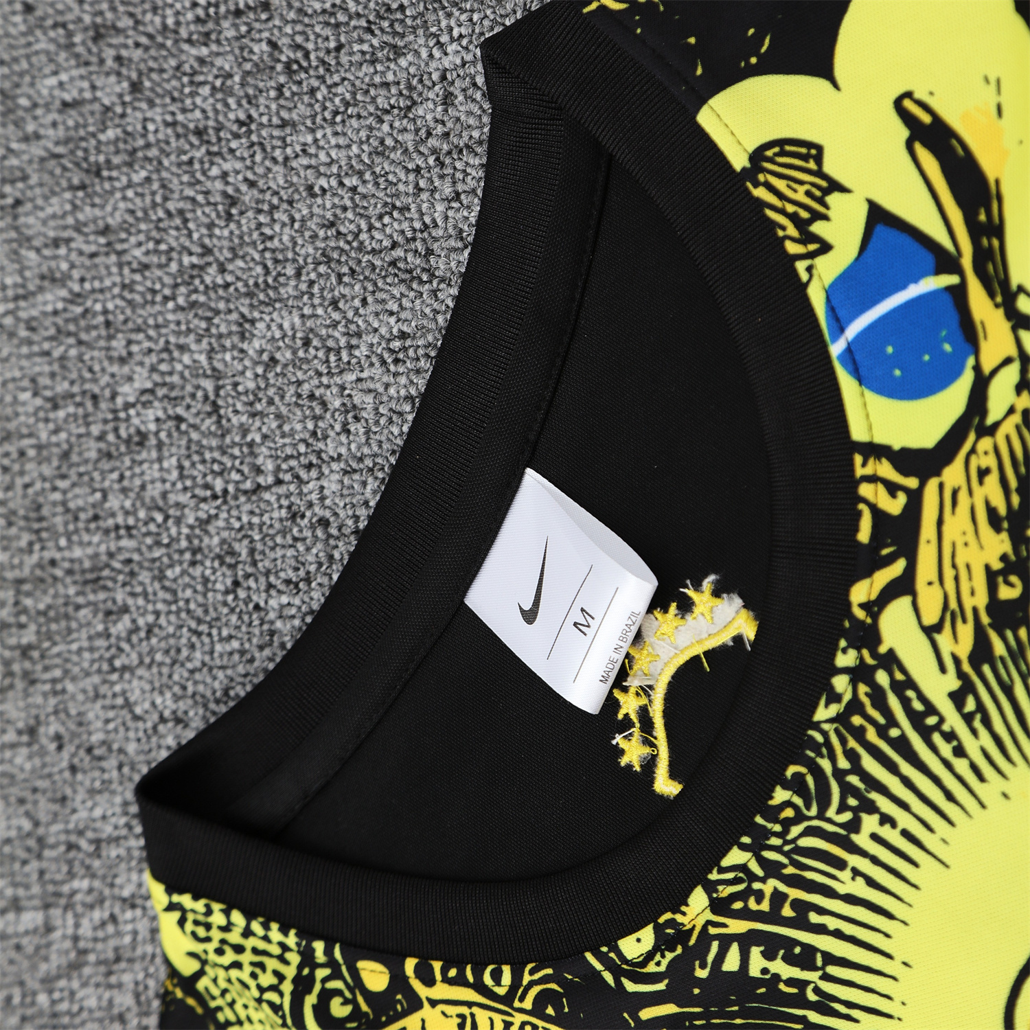 TKH-turbokithub-Brazil 25-26 Yellow Jesus Statue Vest Training Set - Yellow Vest & Black Shorts