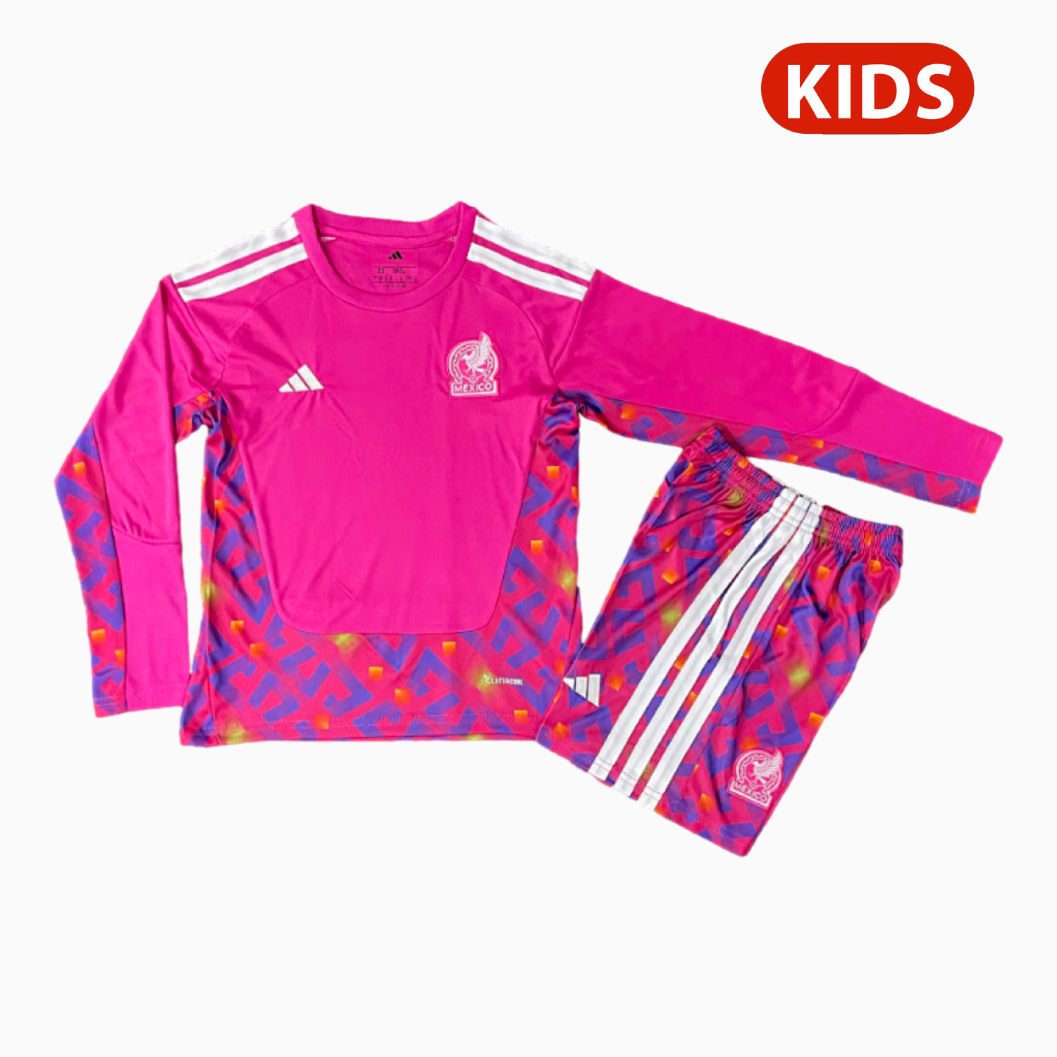 TKH-turbokithub-Mexico 2026 Goalkeeper Pink Long Sleeves Kids Kit