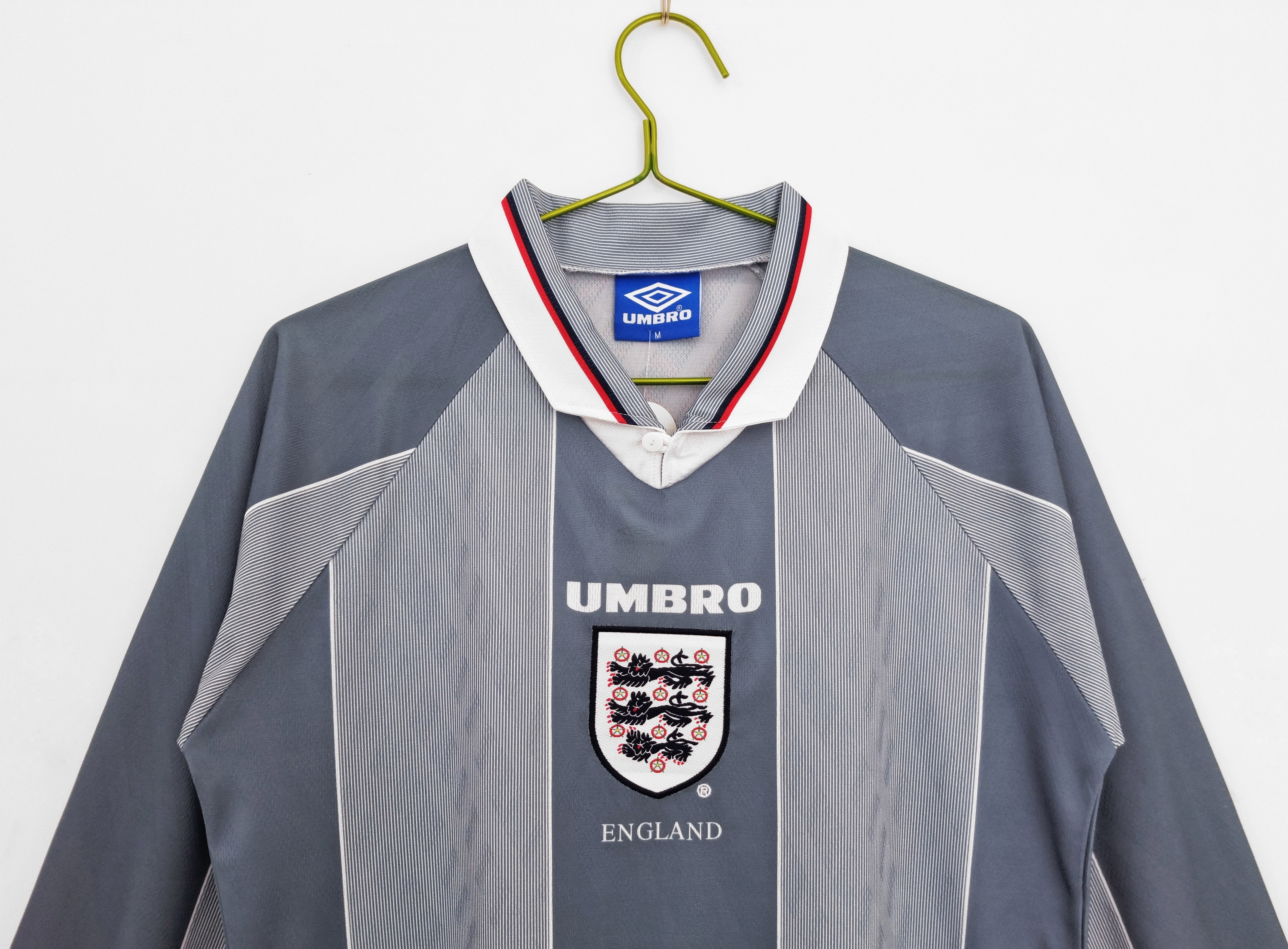 TKH-turbokithub-Retro England 1996 Away Stadium Long Sleeve Jersey