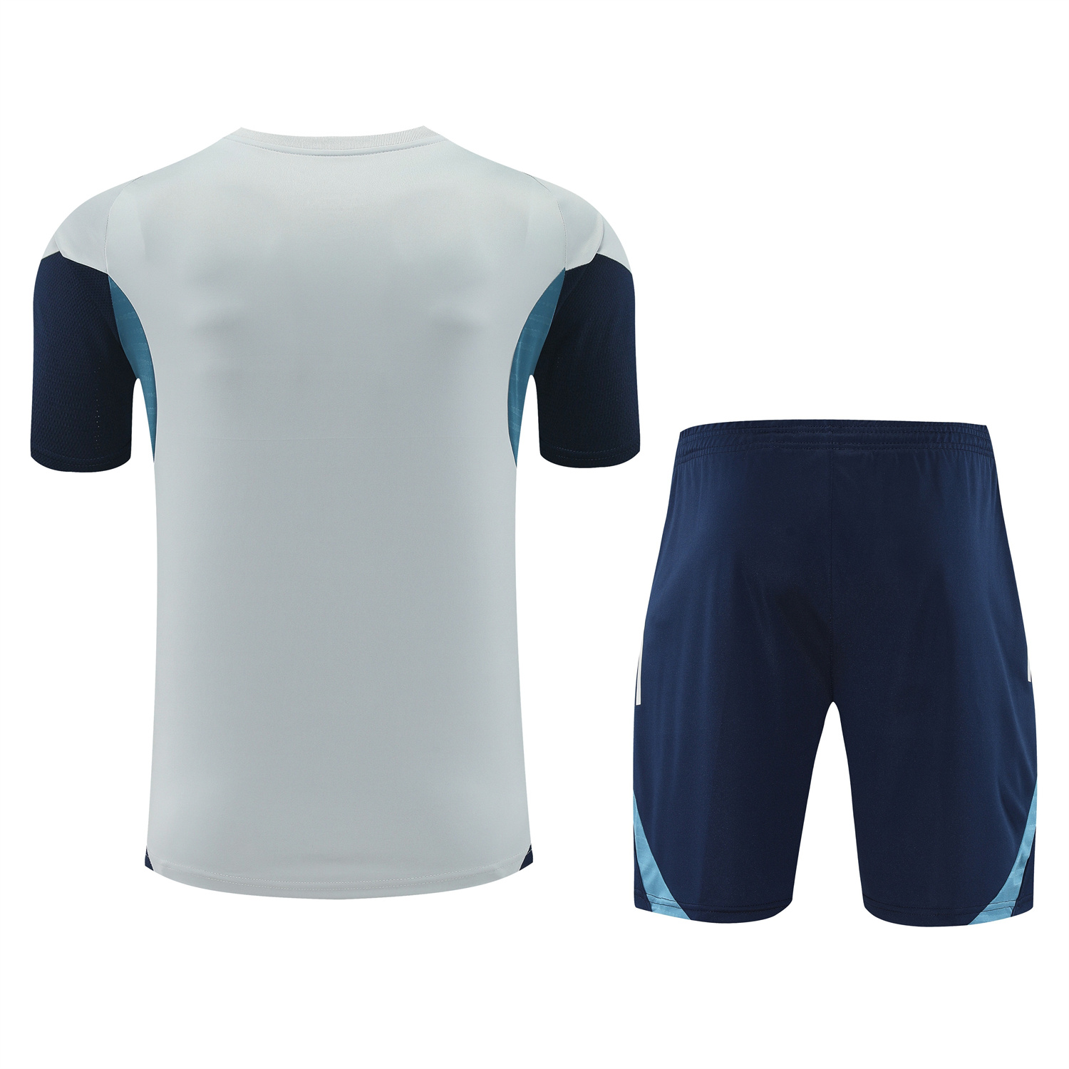TKH-turbokithub-Arsenal 25-26 Short-Sleeve Training Set - Grey Top & Deep Blue Shorts