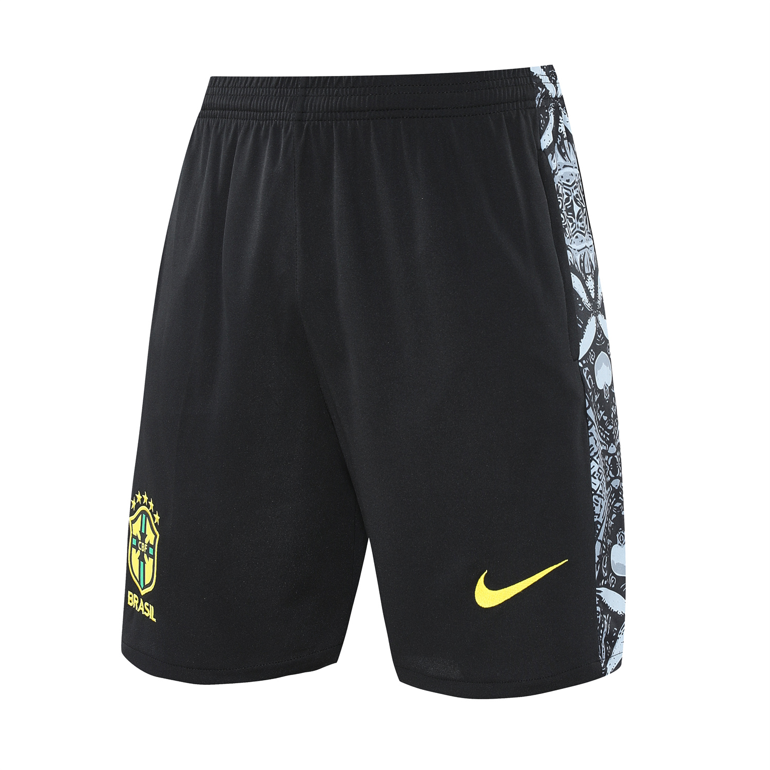 TKH-turbokithub-Brazil 25-26 Gray Jesus Statue Short-Sleeve Training Set - Gray Top & Black Shorts