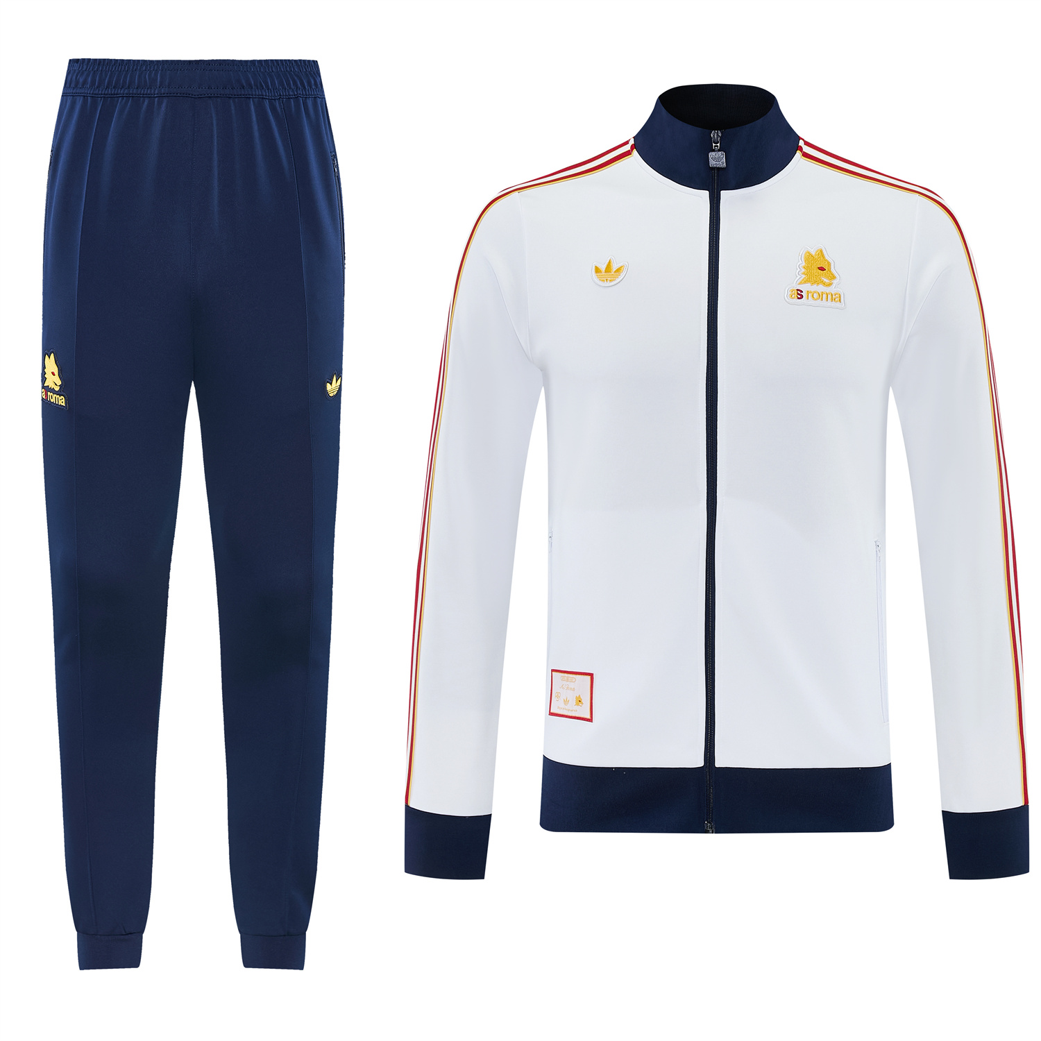TKH-turbokithub-AS Roma 25-26 Originals LFSTLR Jacket Training Tracksuit - White Top and Blue Pant