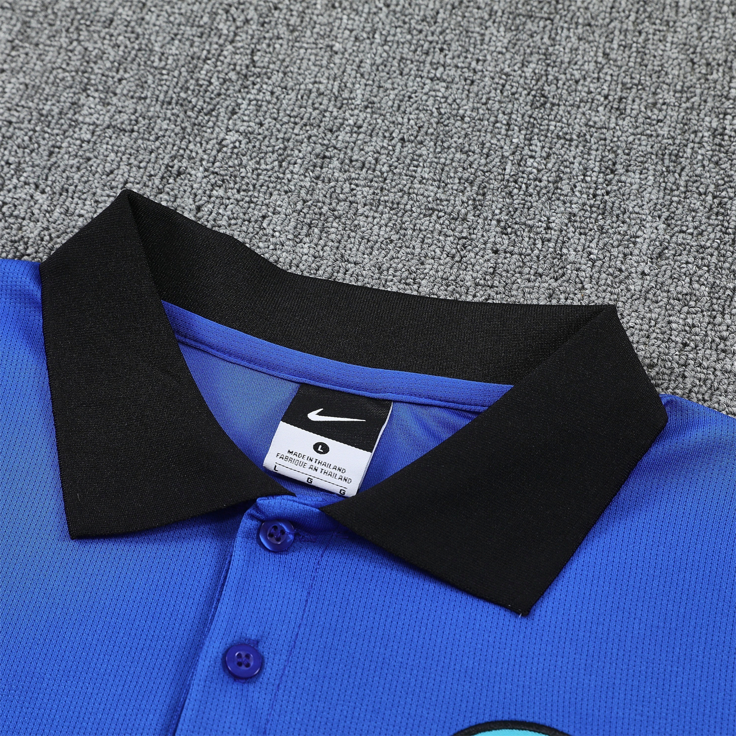 TKH-turbokithub-Inter Milan 25-26 POLO Short-Sleeve Training Set - Ocean Blue Top and Black Pants