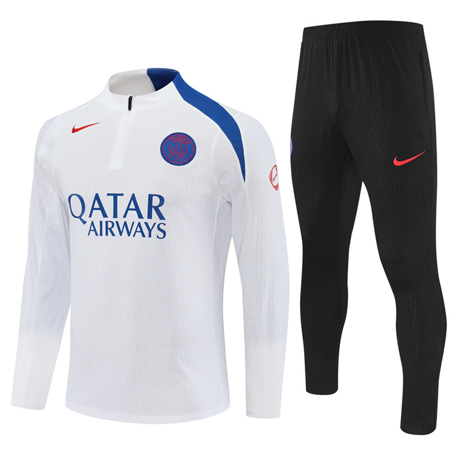 TKH-turbokithub-Paris Saint-Germain PSG 25-26 Long Sleeve Training Set - Player Version - White Top and Black Pants
