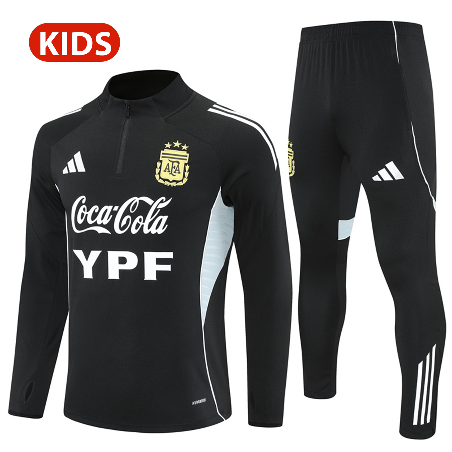 TKH-turbokithub-Argentina 25-26 Kid Long Sleeves Training Set - Black Top & Black Pants