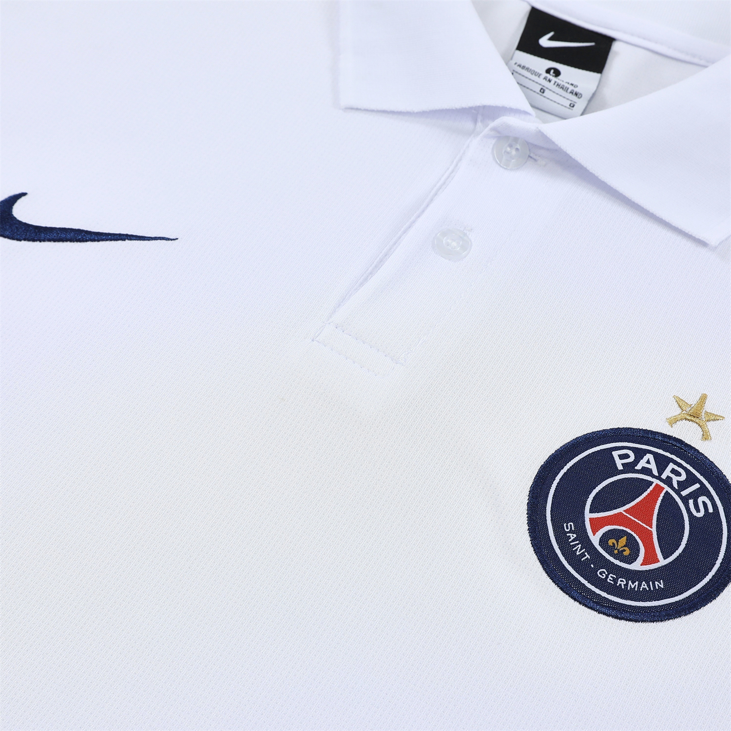 TKH-turbokithub-Paris Saint-Germain PSG 25-26 POLO Short-Sleeve Training Set - White Top and Dark Blue Pants